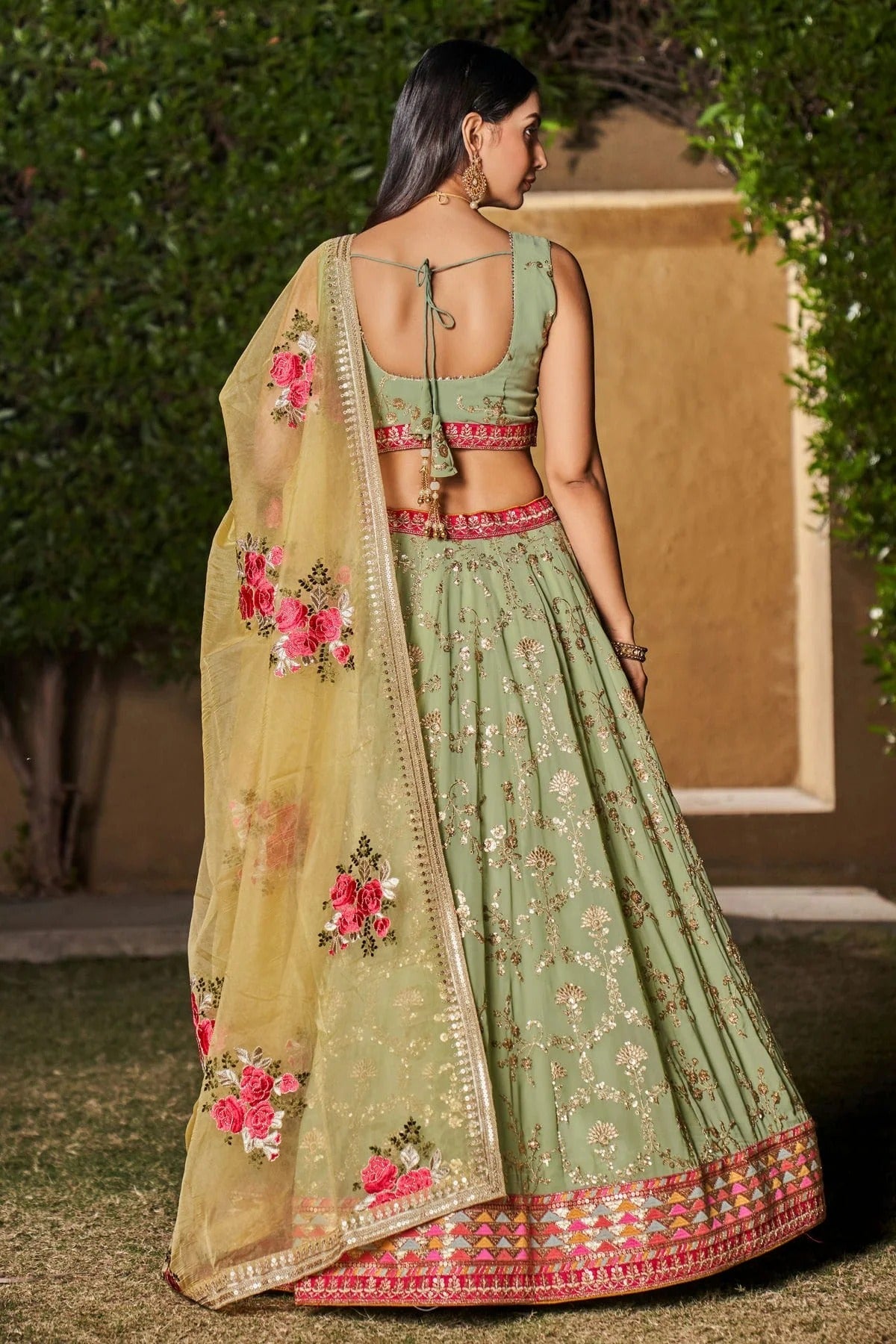 Georgette Embroidery A Line Lehenga Choli LC1010202 A