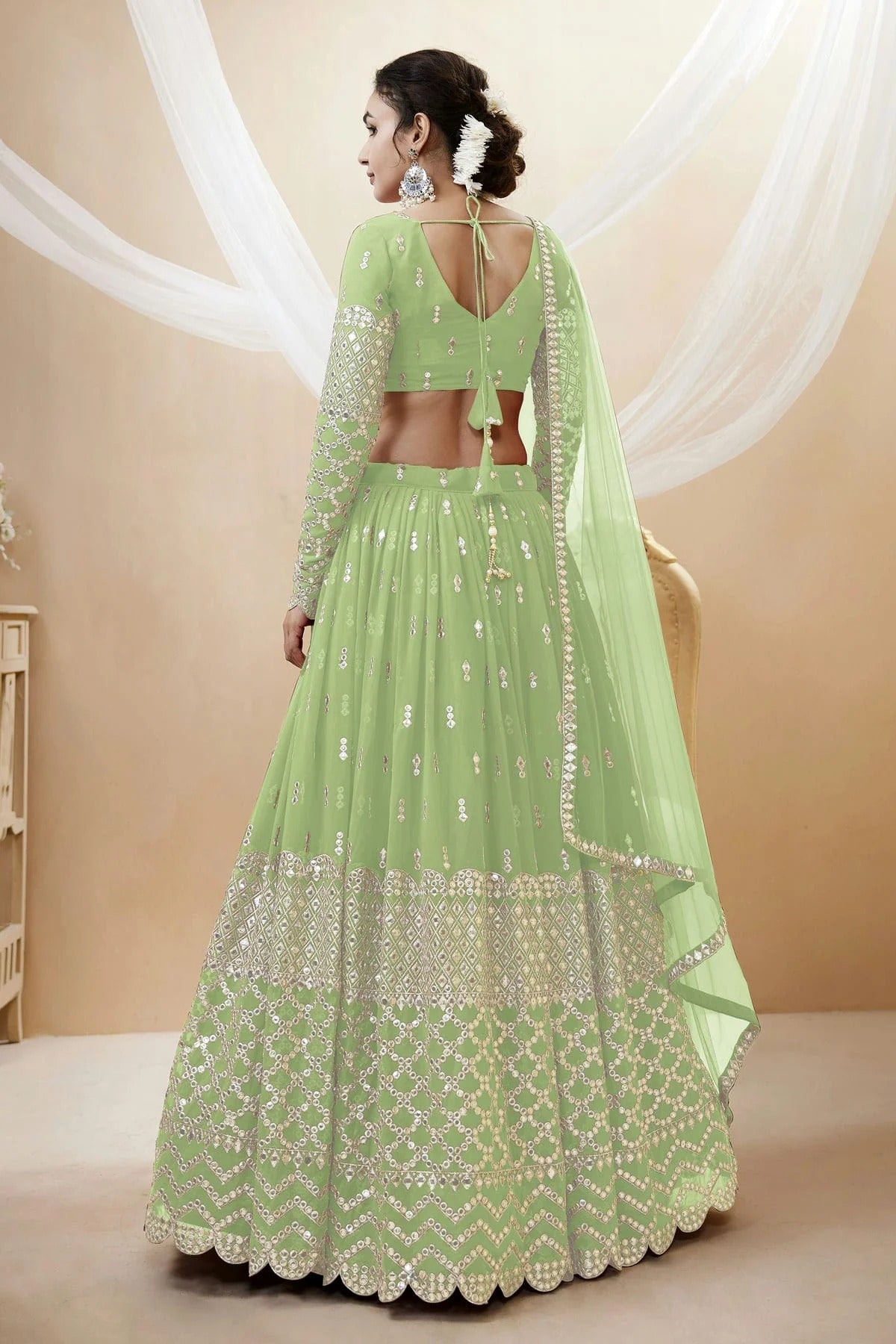 Georgette Embroidery A Line Lehenga Choli LC1010217 A