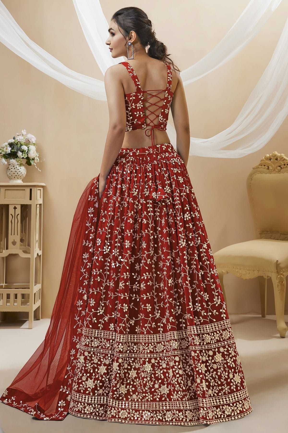 Georgette Embroidery A Line Lehenga Choli LC1010263 A