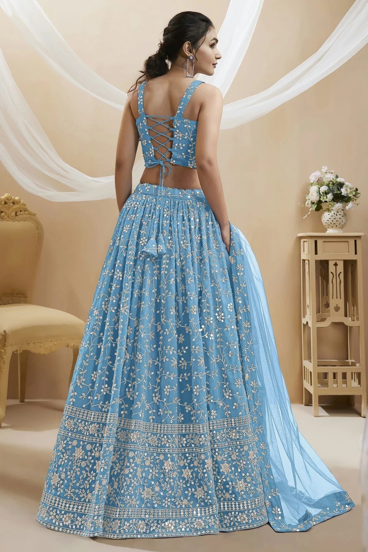 Georgette Embroidery A Line Lehenga Choli LC1010264 A