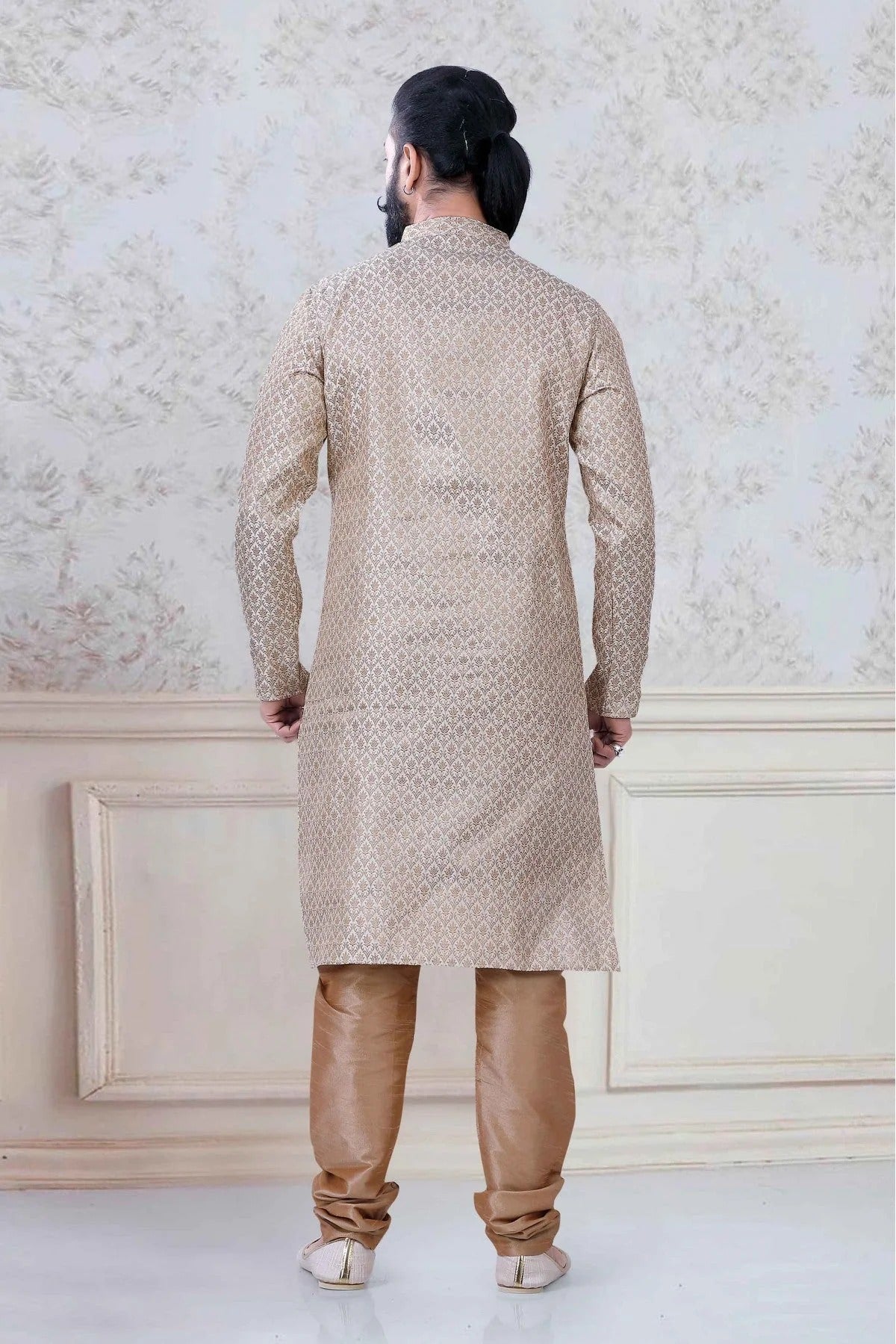 Gold Colour Brocade Festival Wear Kurta Pajama KP1130075 A