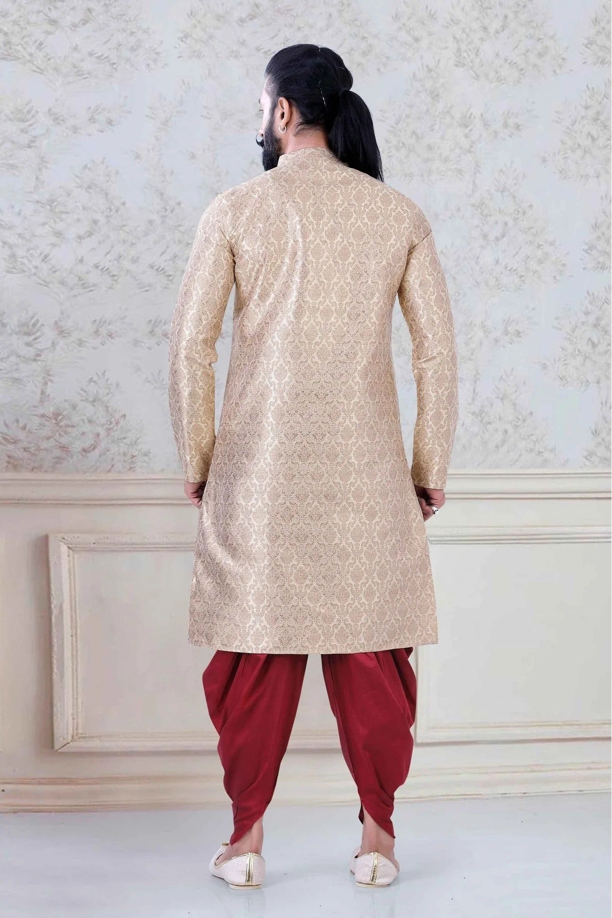 Gold Colour Jacquard Festival Wear Dhoti Kurta KP1130077 A