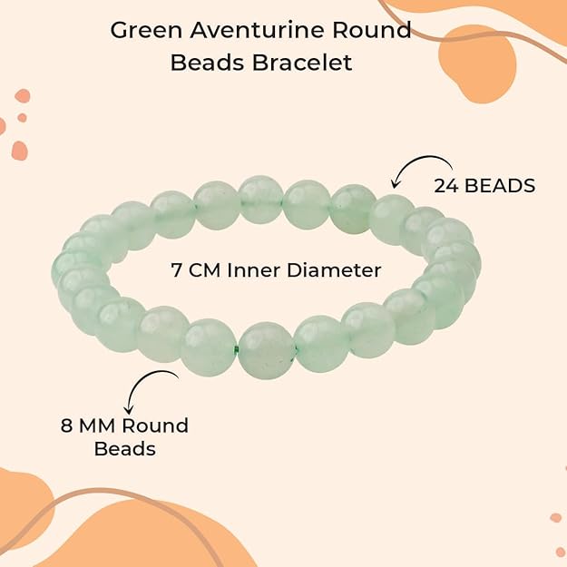 Green Aventurine 8mm Round Beads Bracelet – Natural Luck & Prosperity Crystal Bracelet