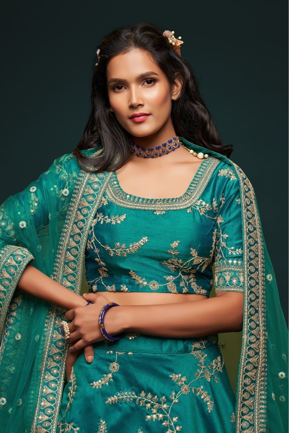 Green Colour Art Silk Lehenga Choli LC1010112 B