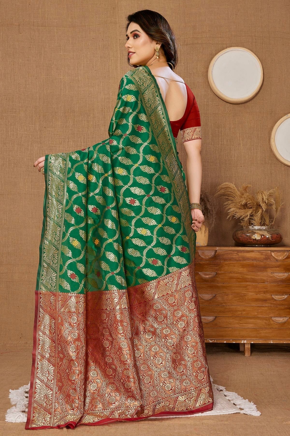 Green Colour Banarasi Silk Saree SD1110245 A