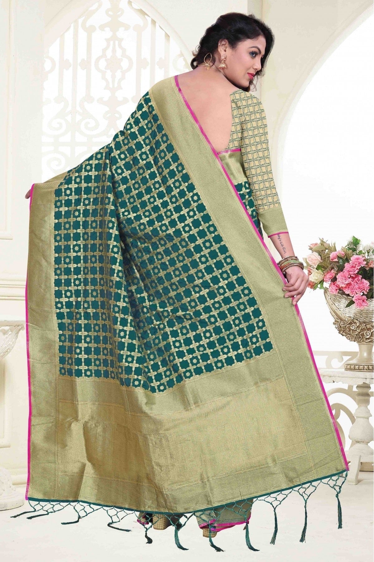 Green Colour Banarasi Silk Traditional Saree SD1120480 A