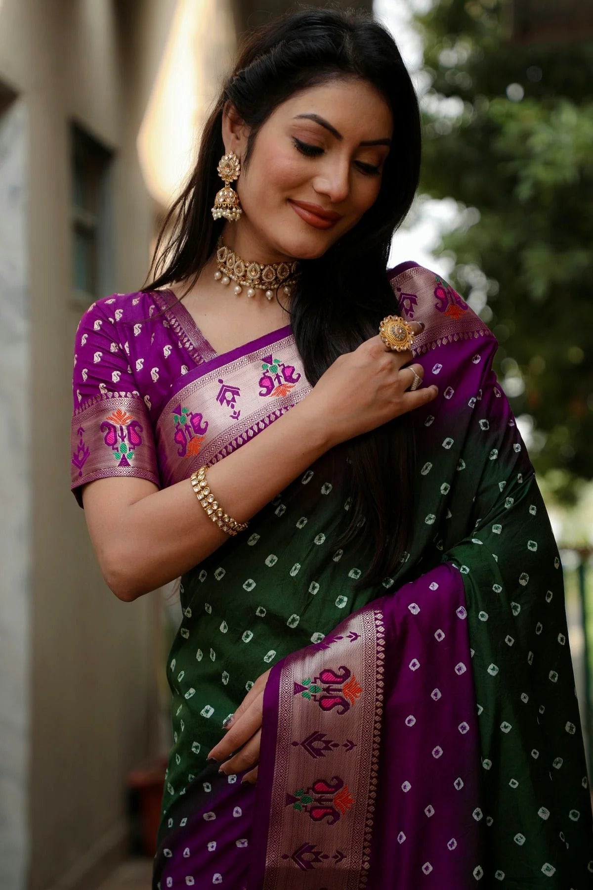 Green Colour Dola Silk Paithani Saree SD1110904 A
