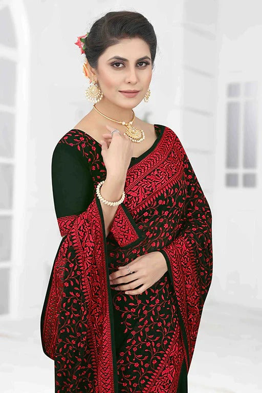 Green Colour Georgette Designer Saree SD1090626 A