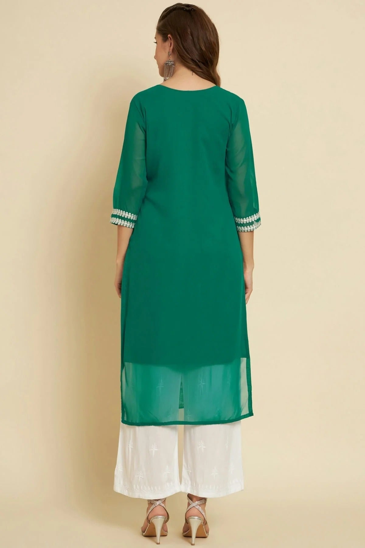 Green Colour Georgette Kurti KR1111266 A