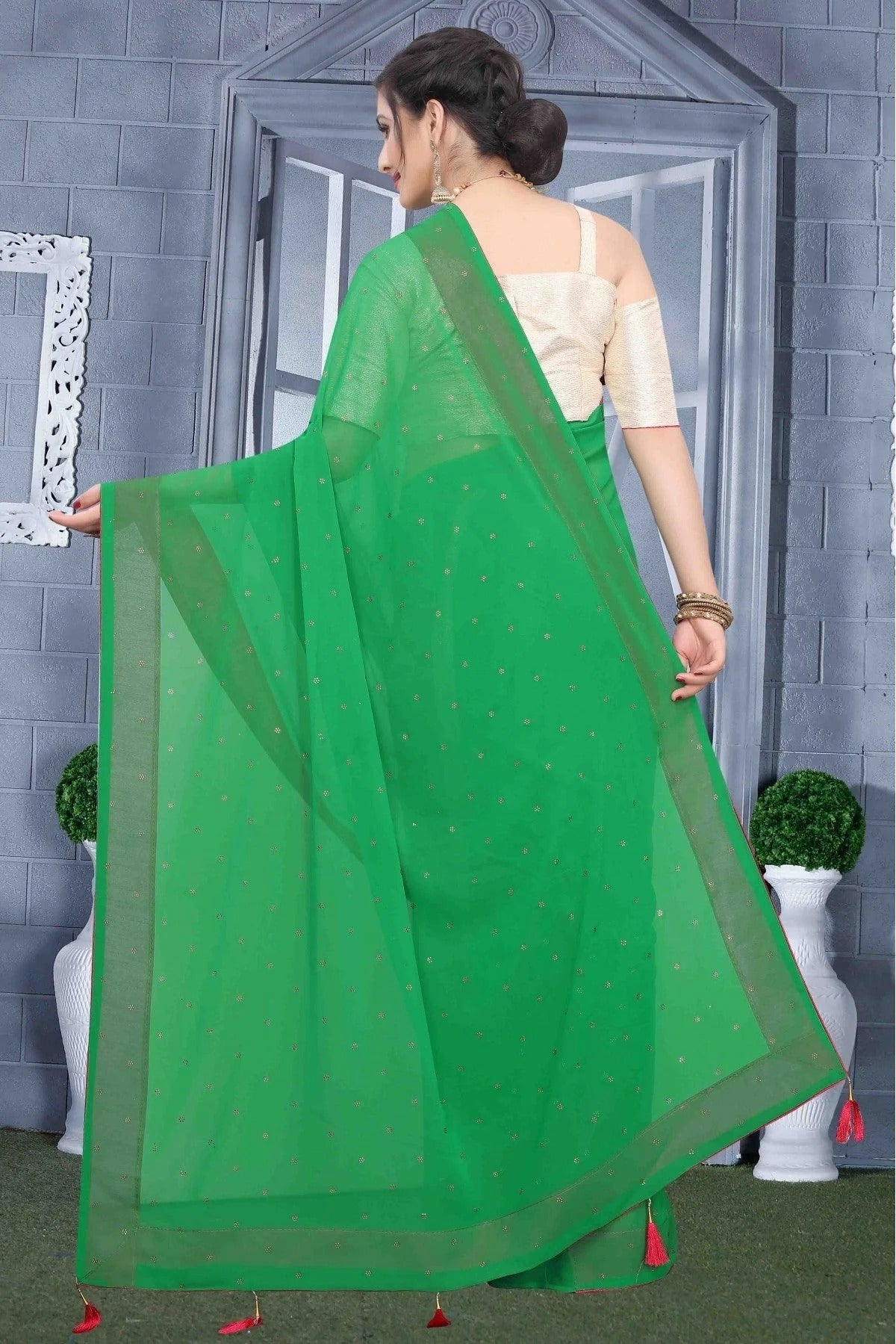 Green Colour Georgette Party Wear Saree SD1120578 A