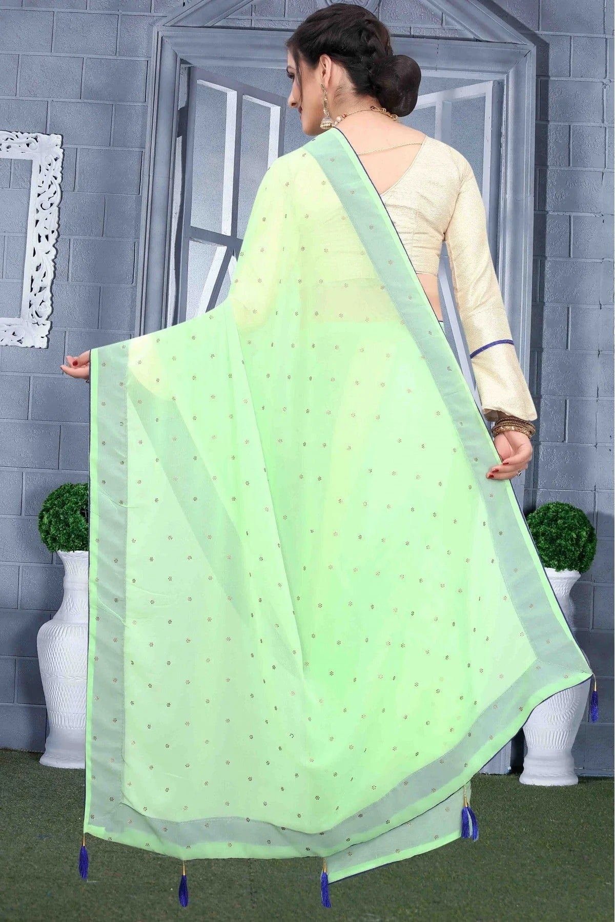 Green Colour Georgette Party Wear Saree SD1120583 A