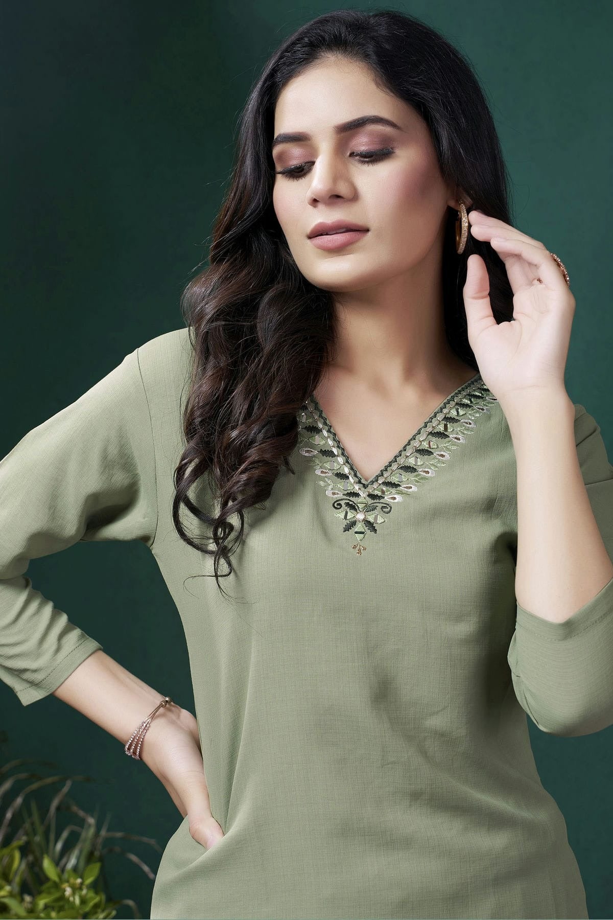Green Colour Maaza Cotton Kurta And Pant Set KR1111340 A