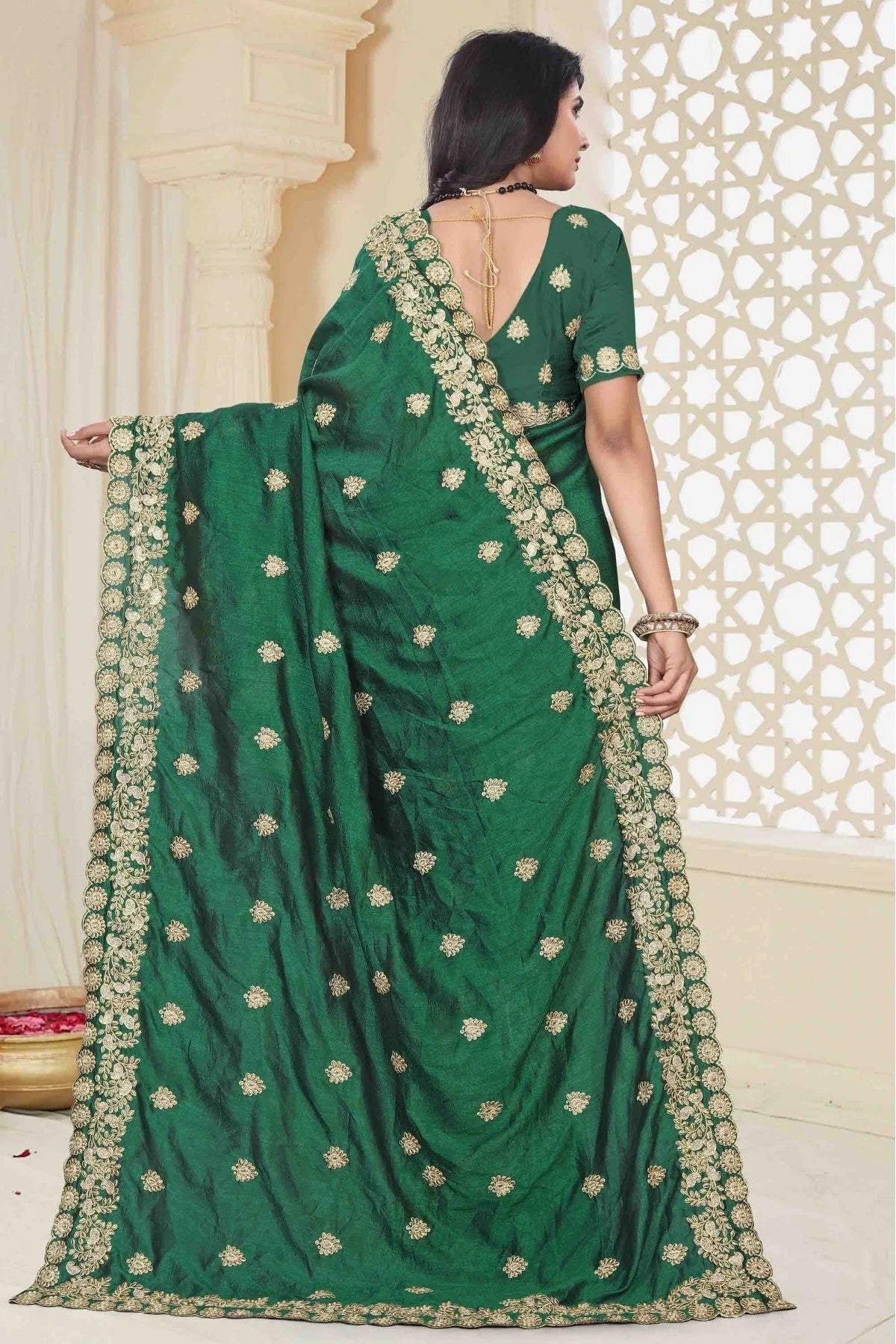 Green Colour Mayo Silk Designer Saree SD1120507 A