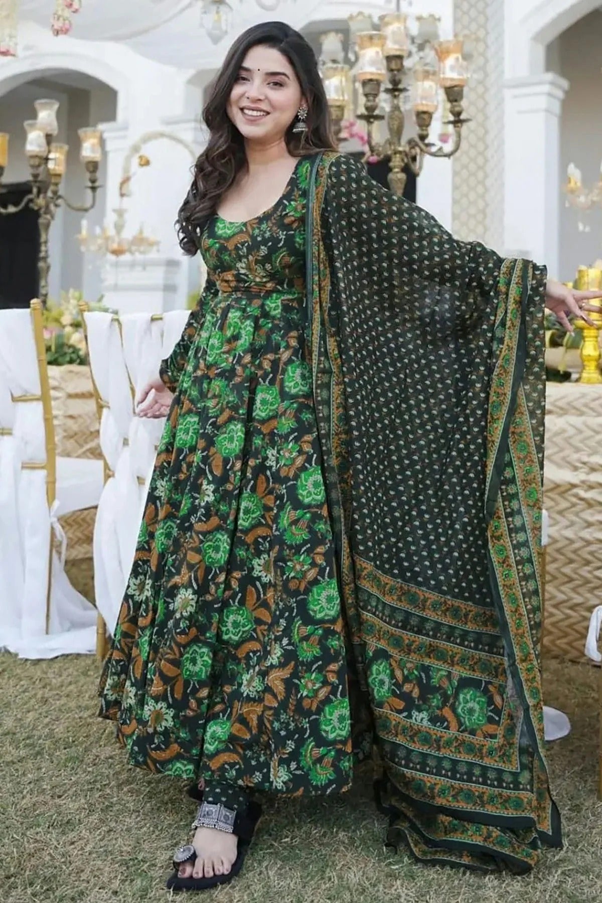 Green Colour Muslin Stitched Salwar Suit SS1111429 A
