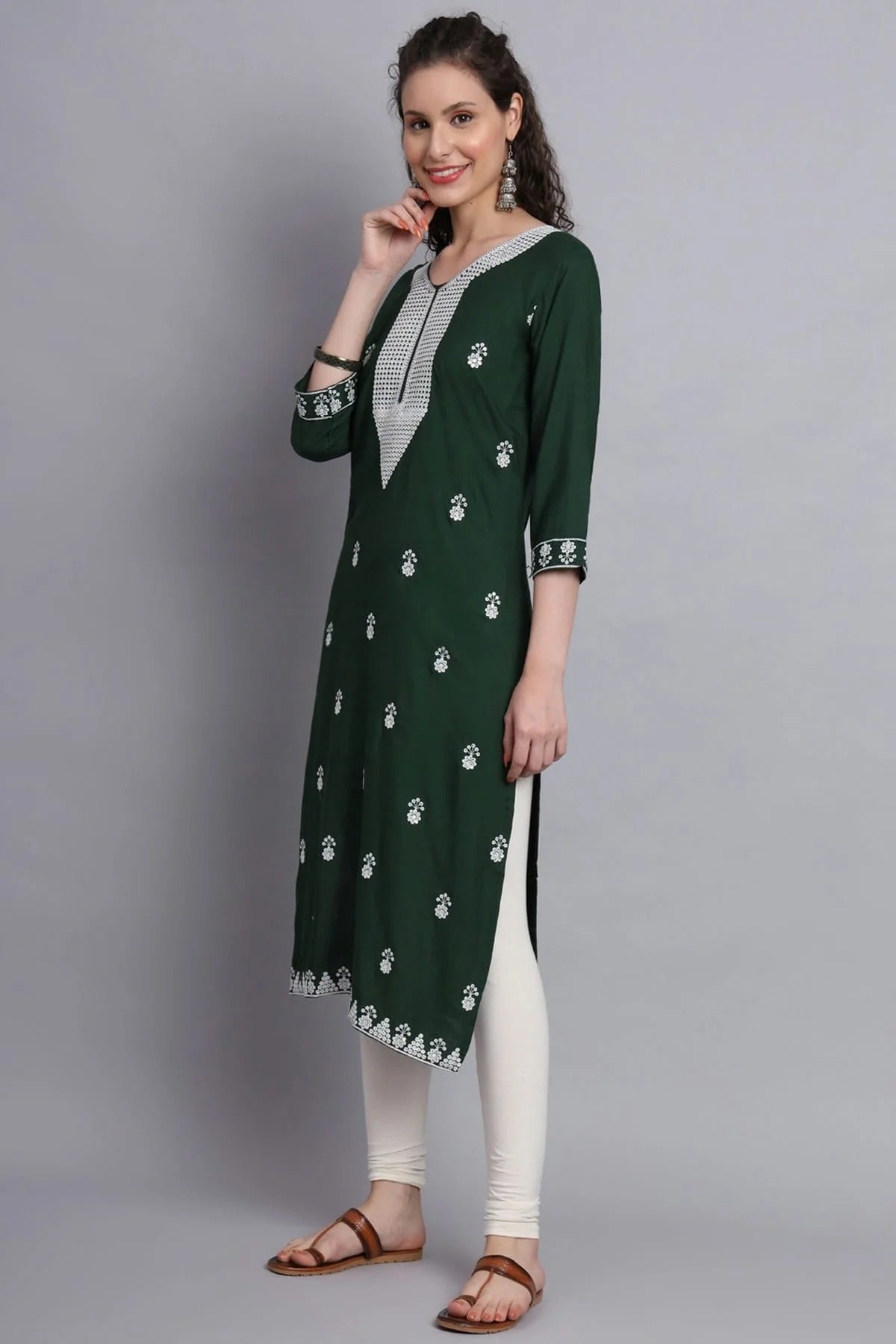 Green Colour Rayon Kurti KR1111143 A
