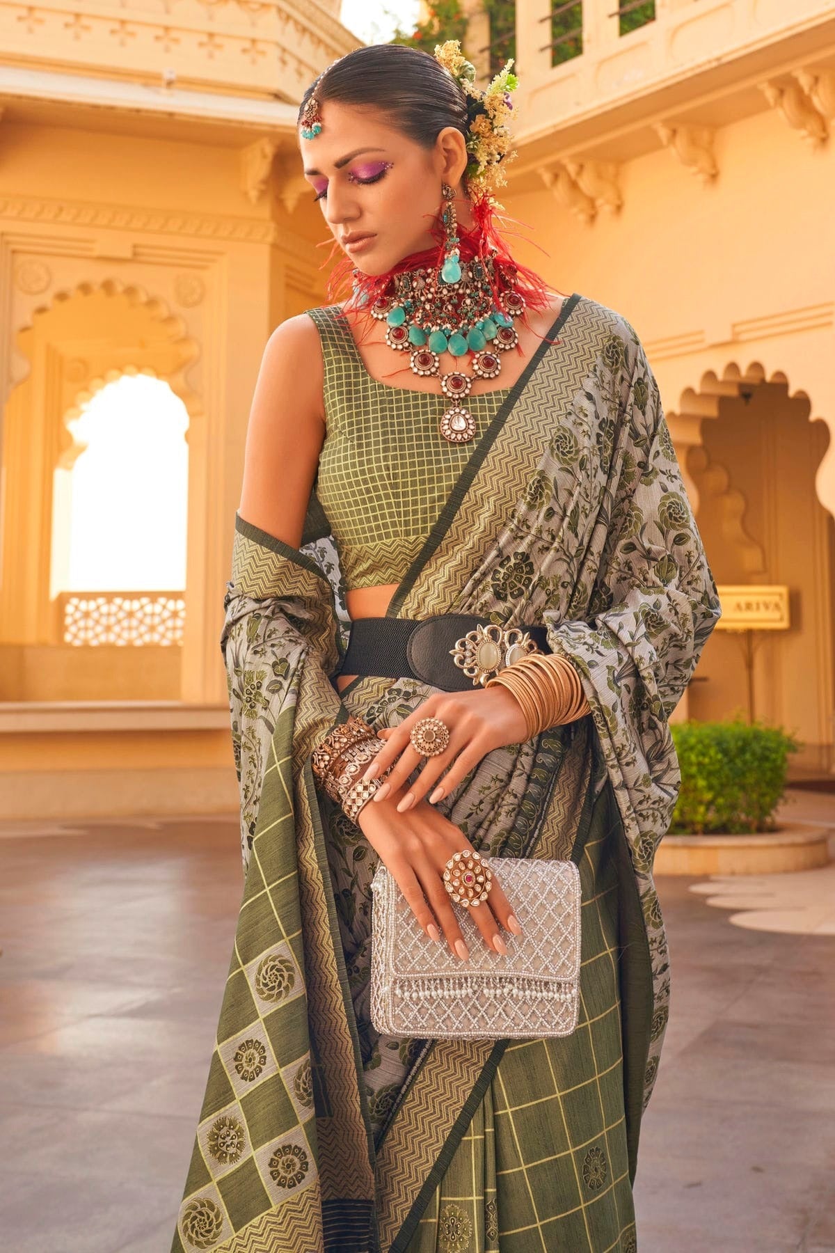 Green Colour Silk Saree SD1110350 A