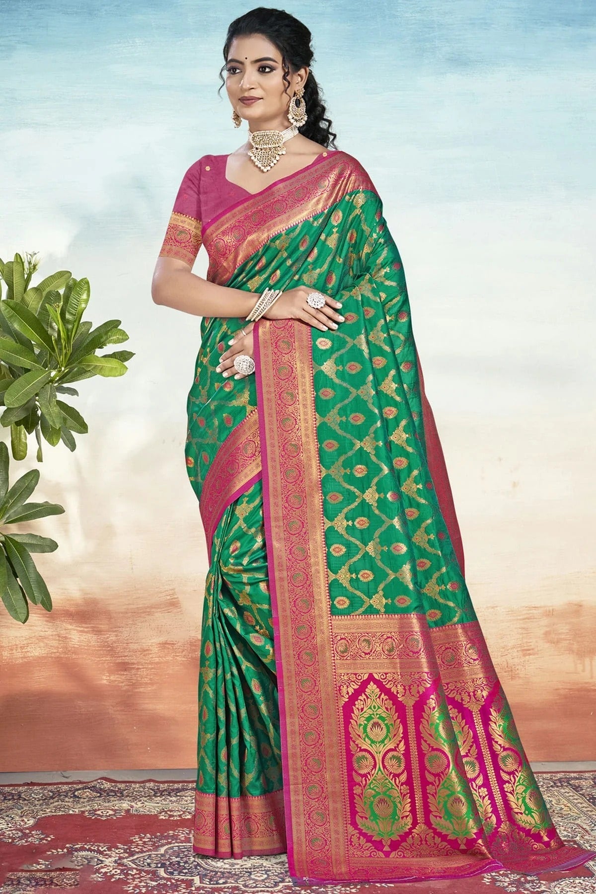 Green Colour Silk Woven Work Traditional Saree SD1103035