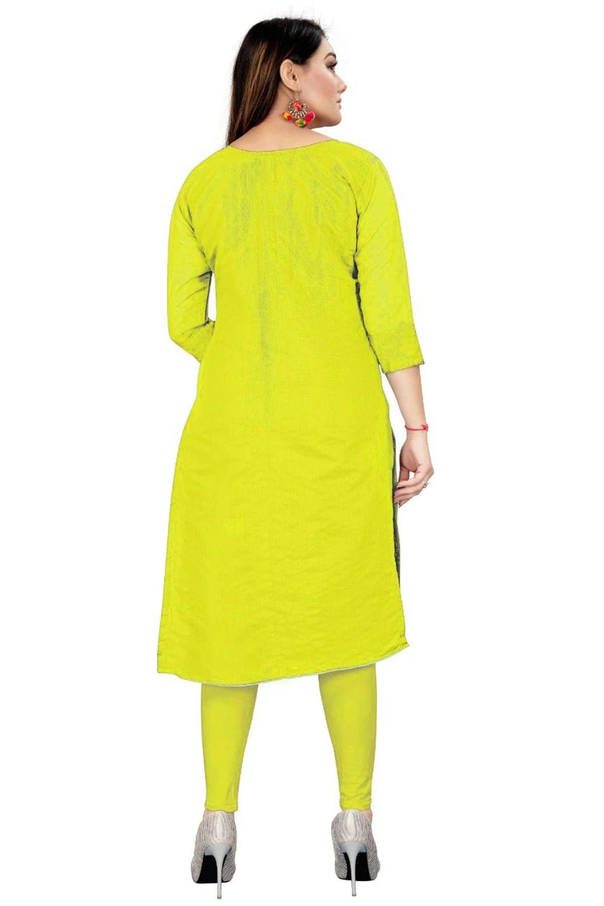 Green Colour Unstitched Chanderi Straight Suit US1160731 A