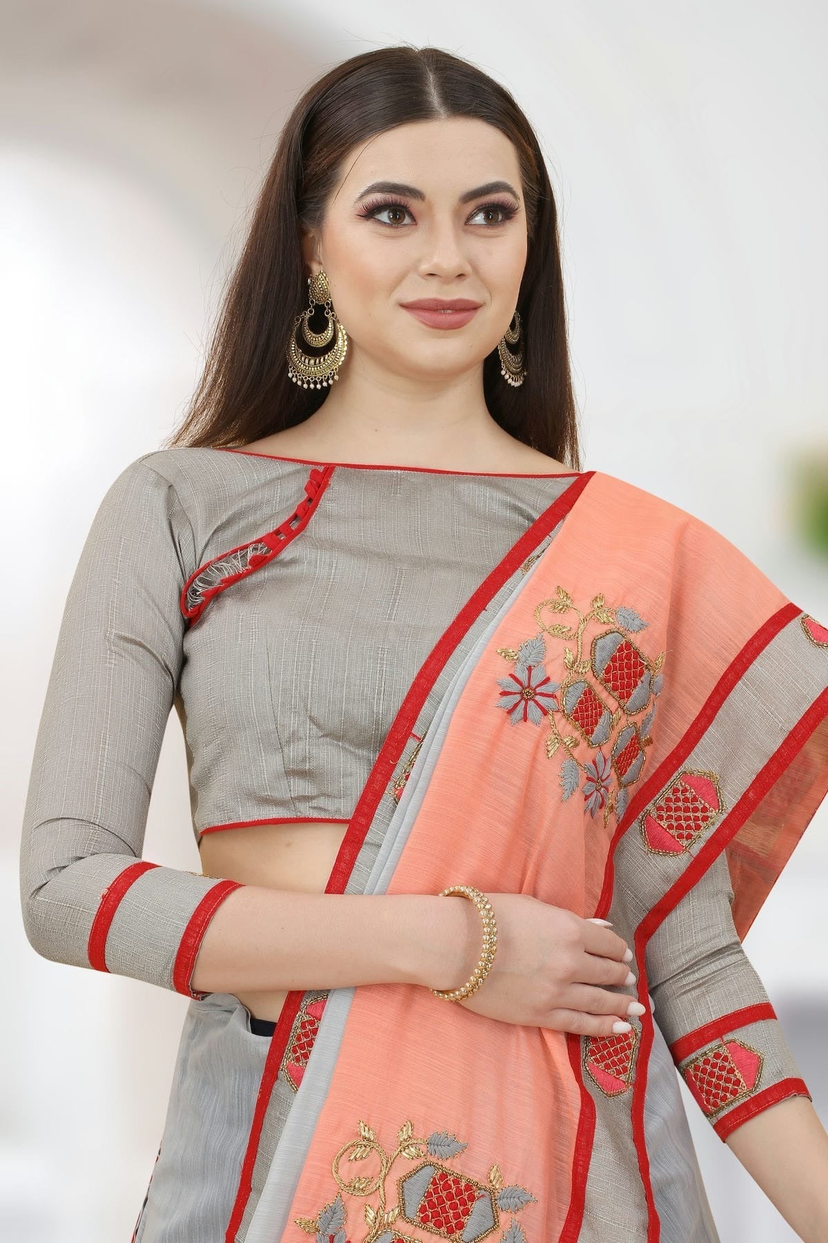 Grey Colour Art Silk Designer Saree LC1121316 A
