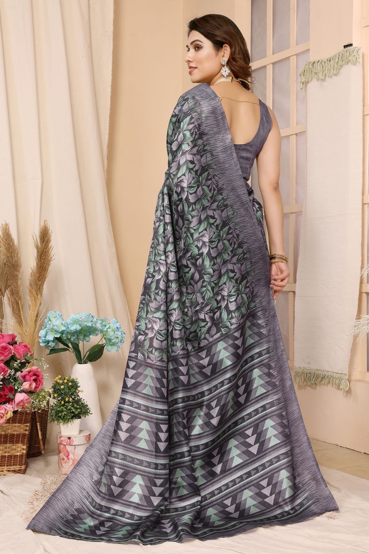 Grey Colour Khadi Silk Saree SD1110116 A