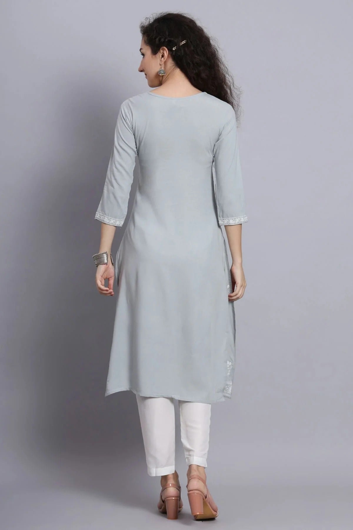 Grey Colour Rayon Kurti KR1111216 A