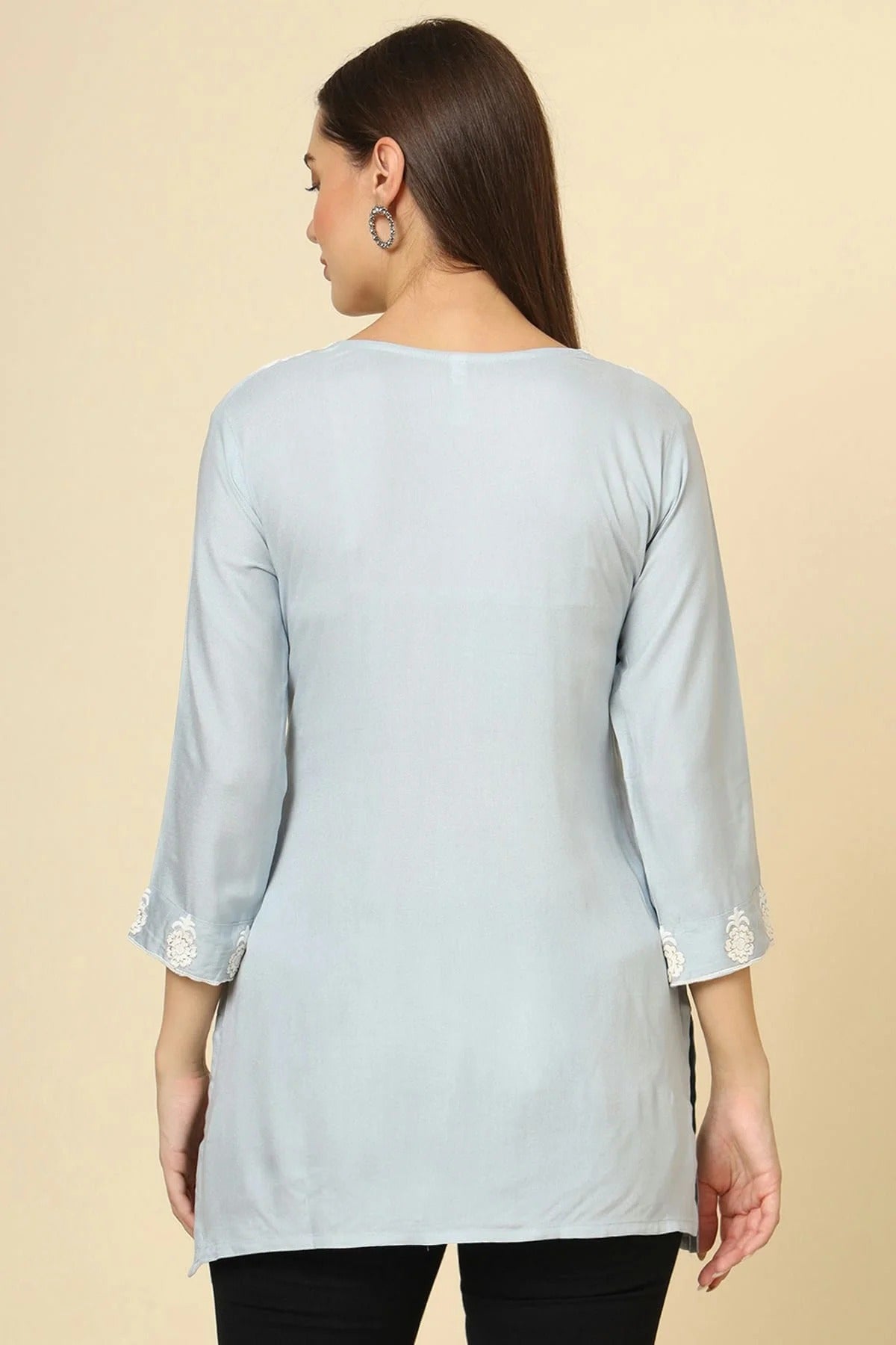 Grey Colour Rayon Readymade Top TP1110853 A