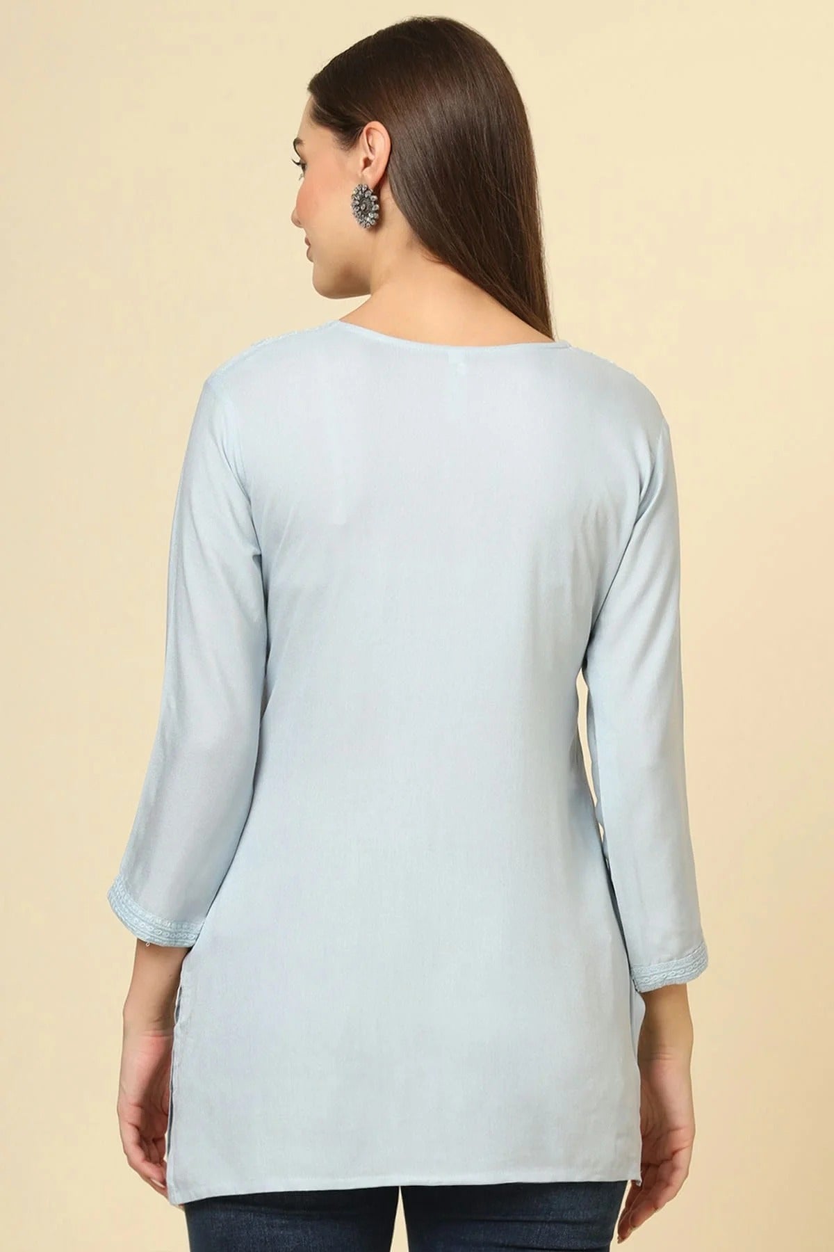Grey Colour Rayon Readymade Top TP1110867 A