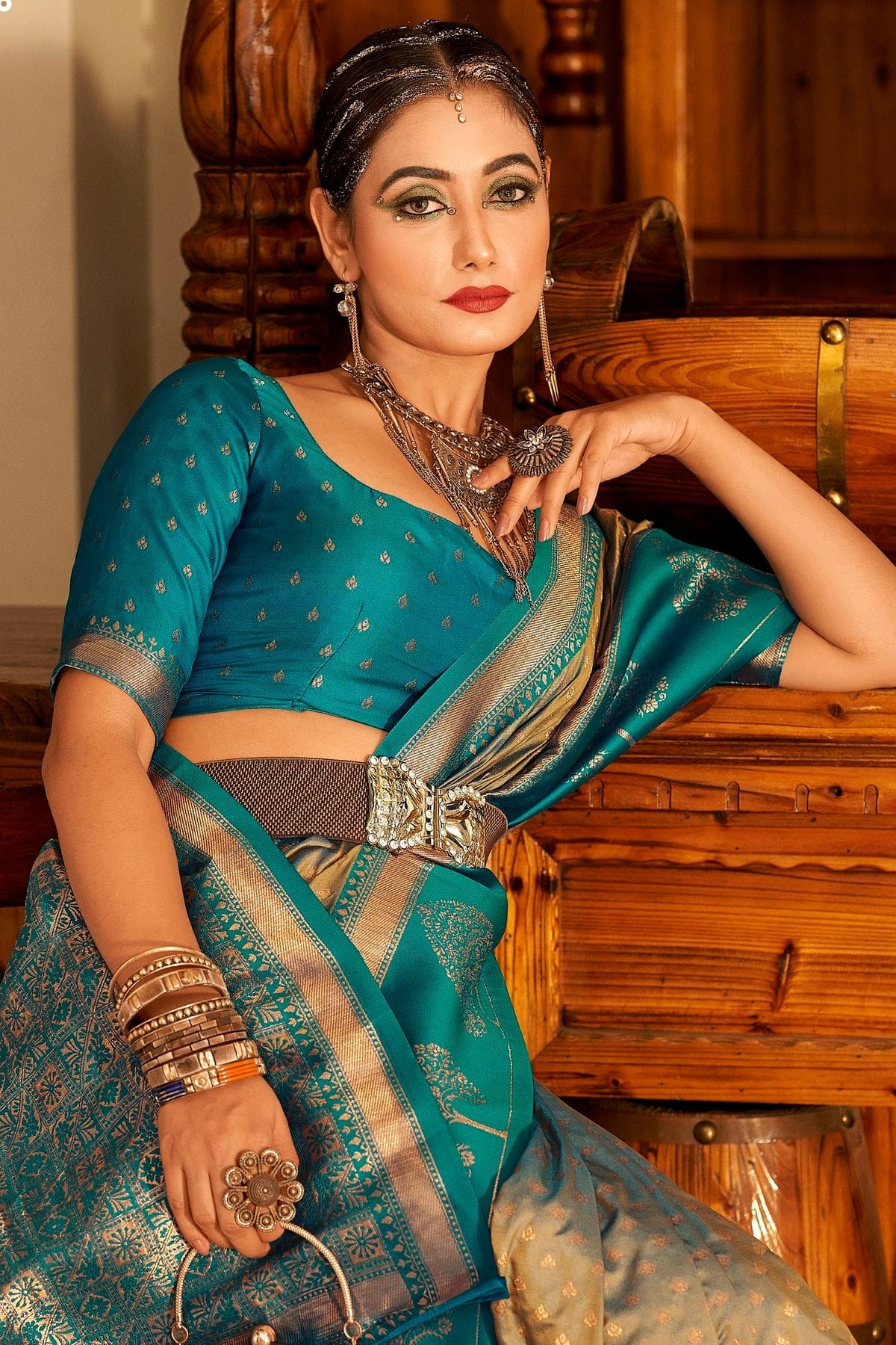 Grey Colour Soft Banarasi Silk Woven Work Saree SD1290090 A