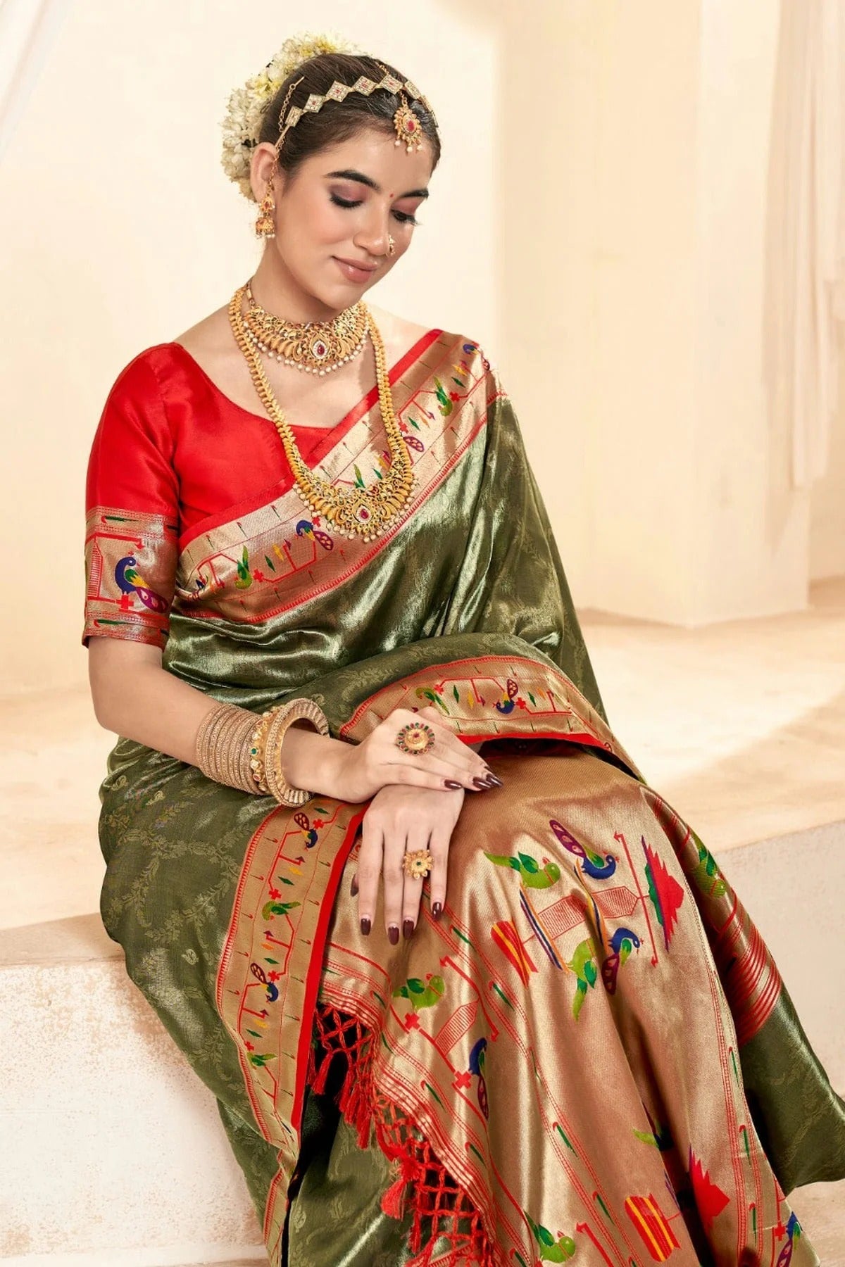 Grey Colour Soft Tissue Silk Saree SD1110130 A