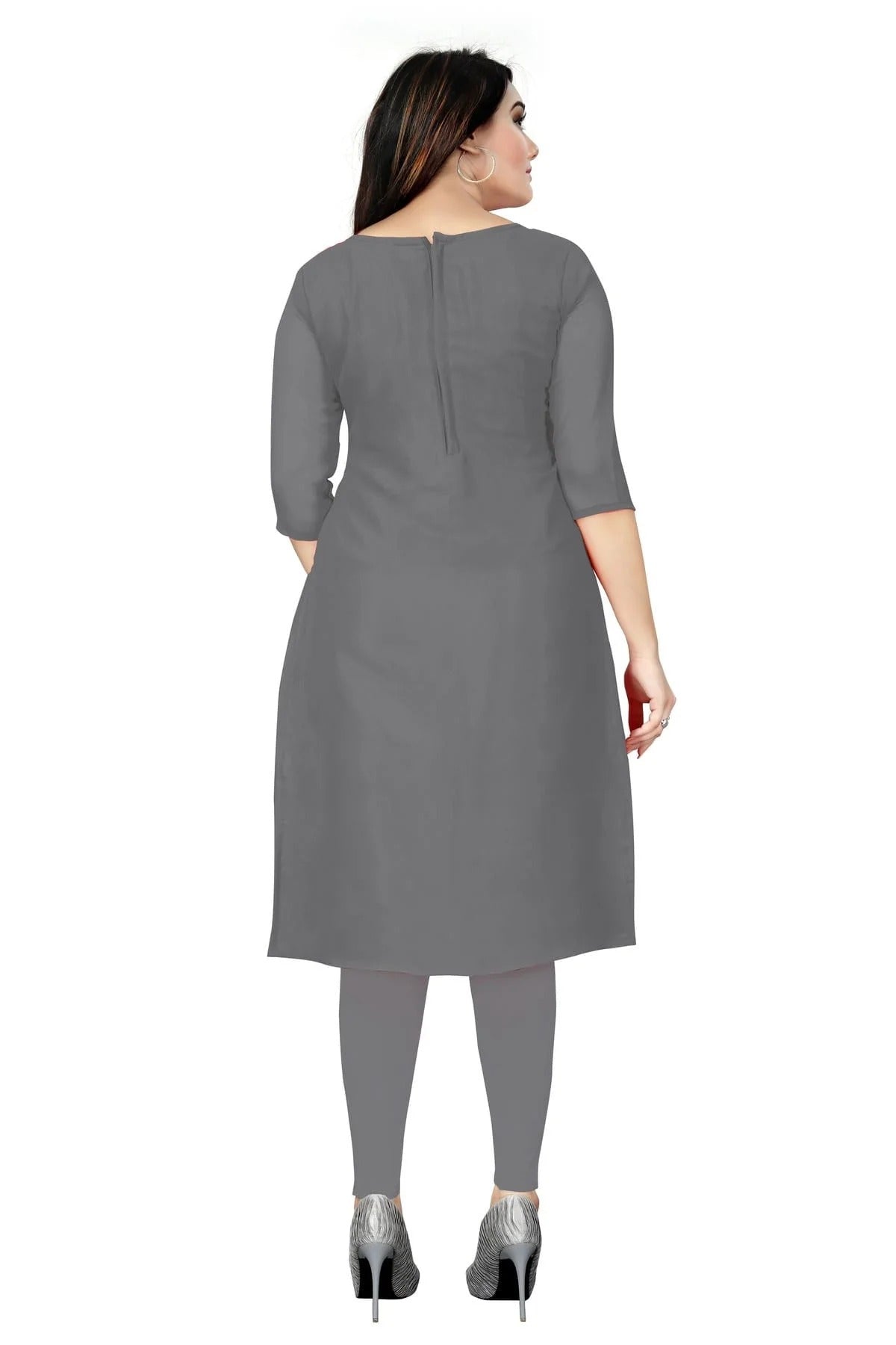 Grey Colour Unstitched Georgette Straight Suit US1160719 A
