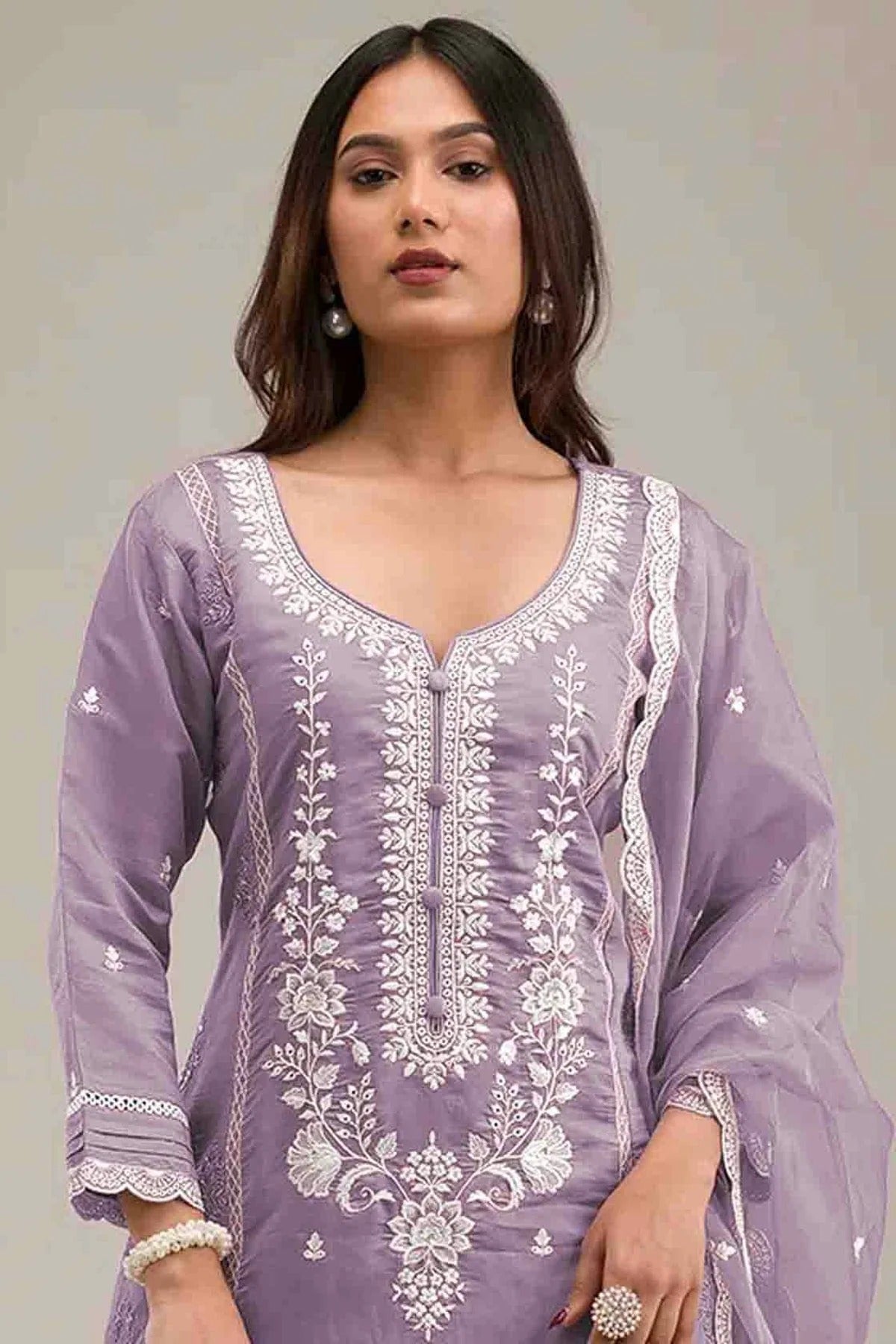 Lavender Colour Cotton Pakistani Suit SM1140835 A