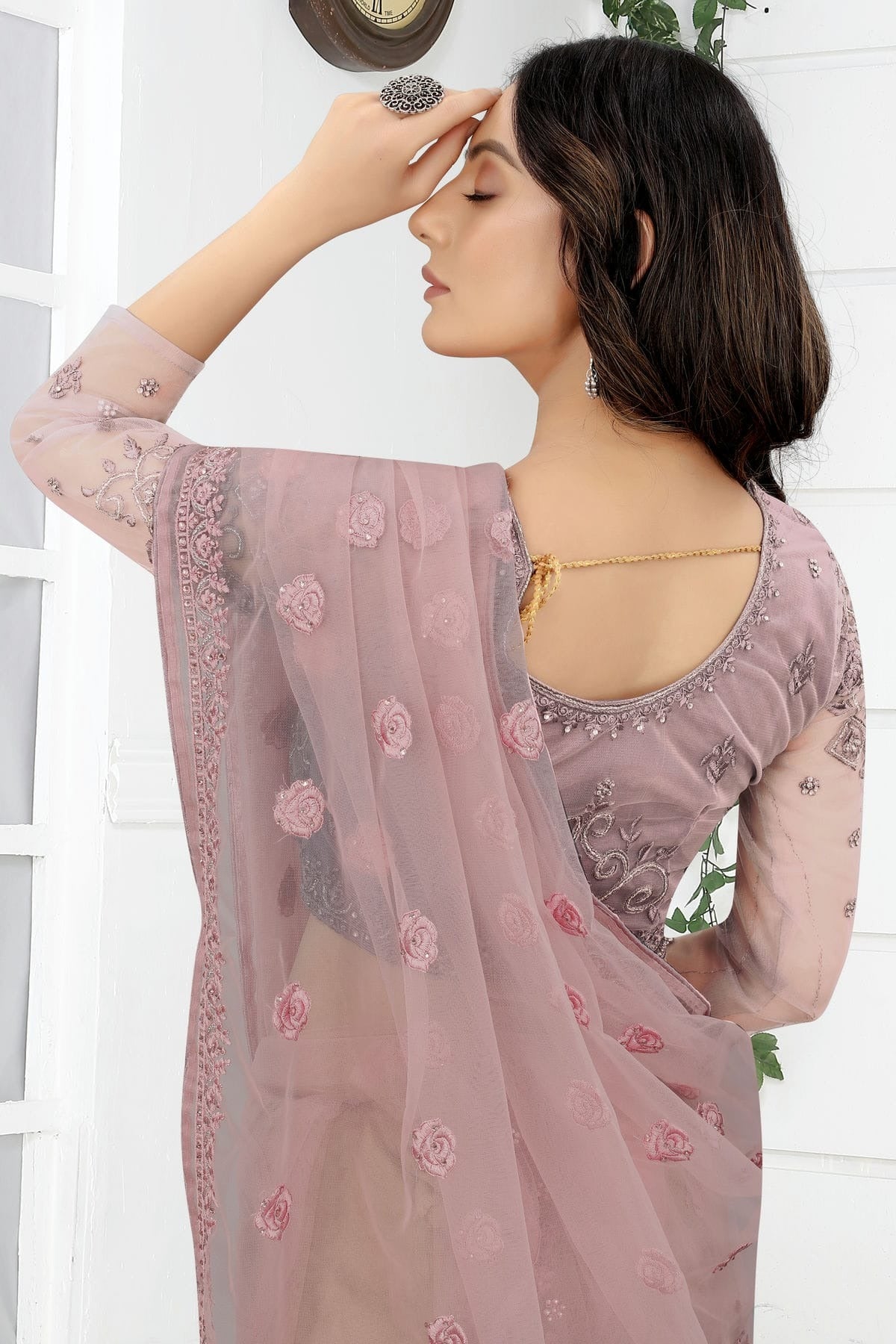 Lavender Colour Net Designer Saree LC1121468 A