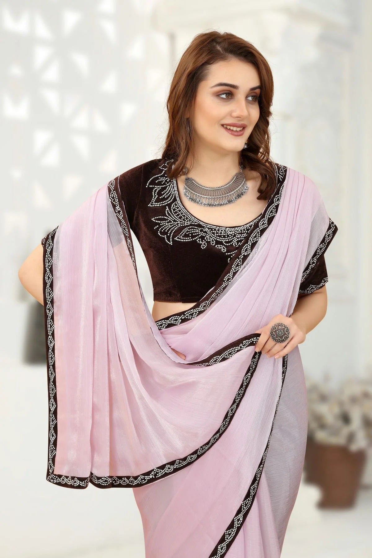Lavender Colour Organza Designer Saree LC1121353 A