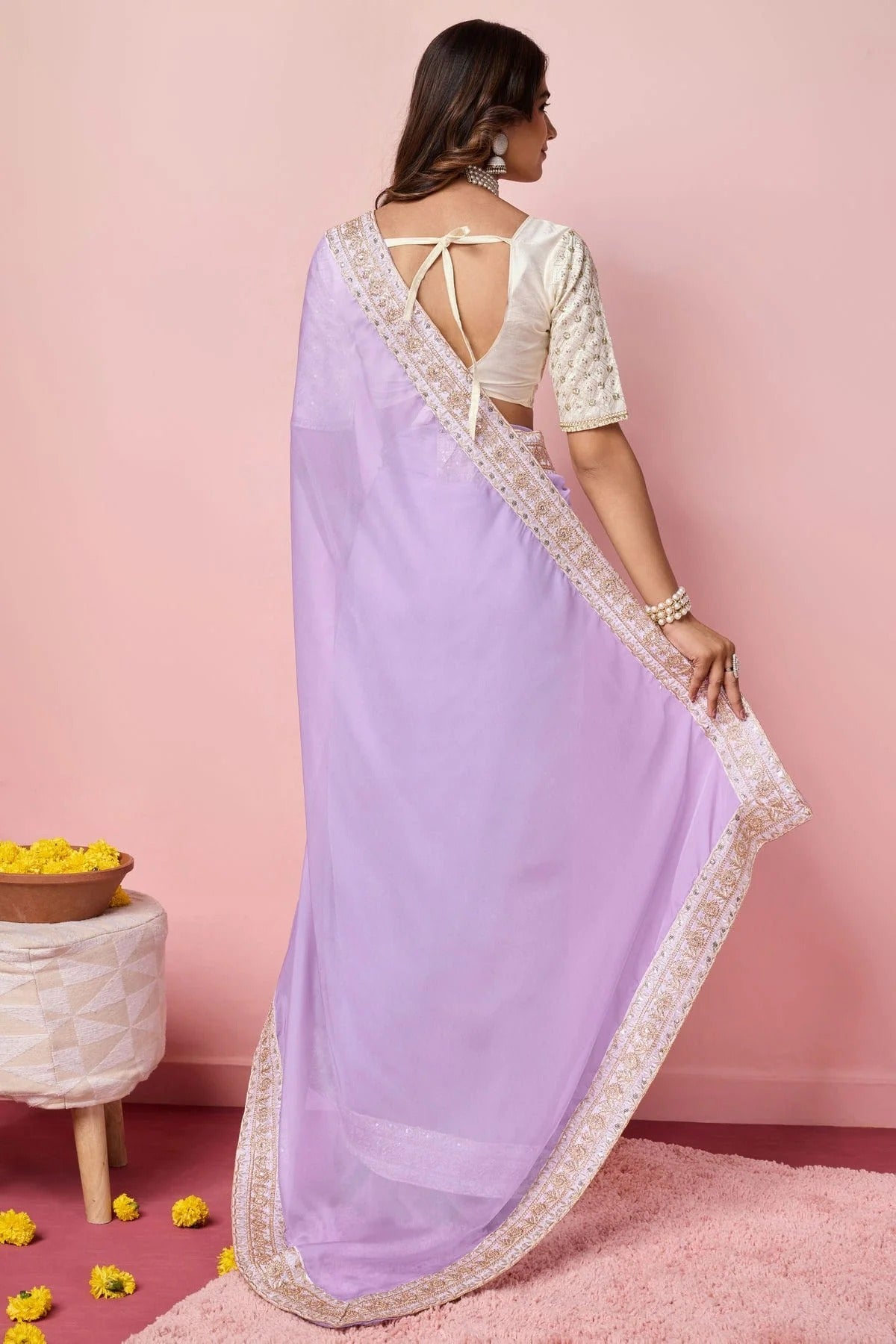 Lavender Colour Organza Designer Saree SD1110947 A