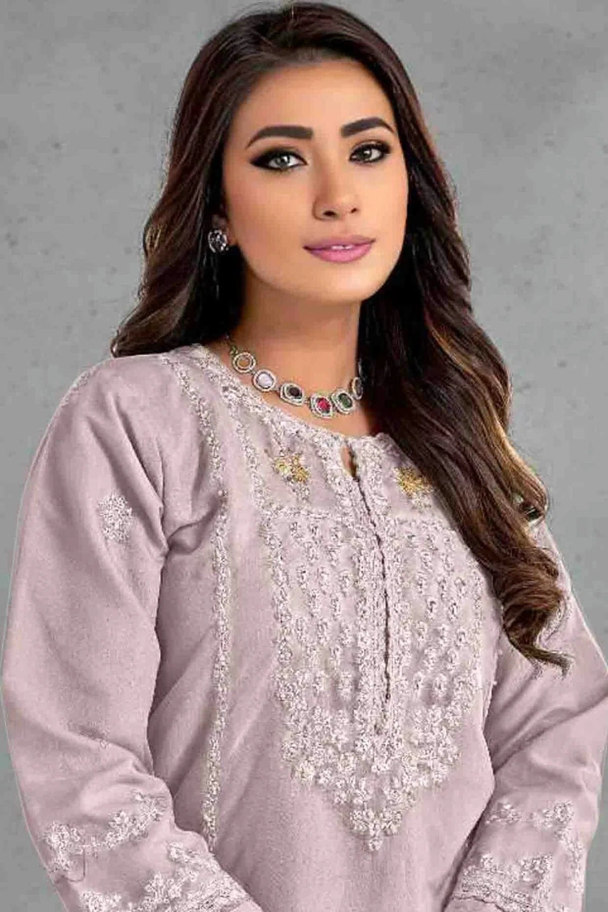 Lavender Colour Organza Pakistani Suit SM1140817 A