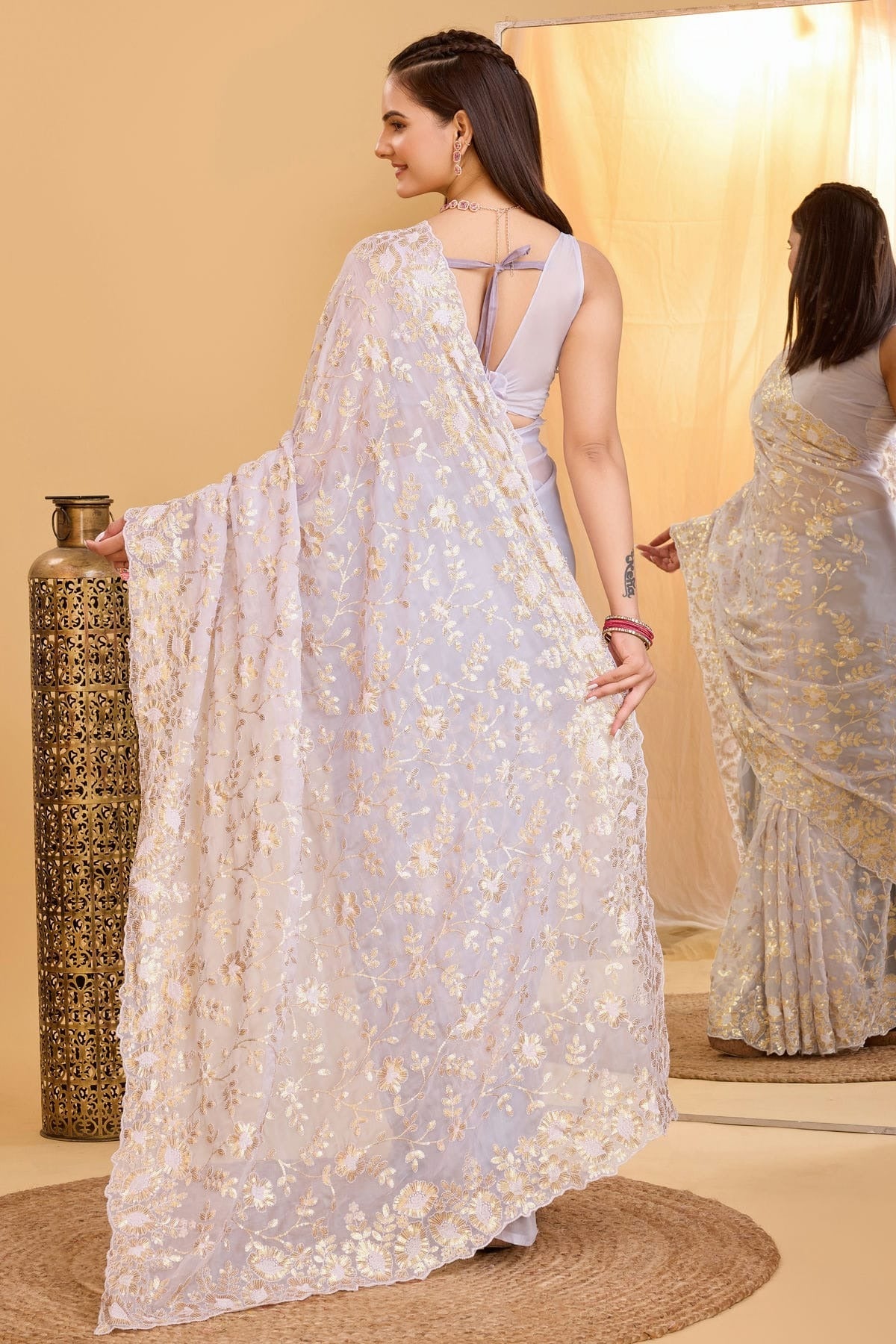 Lavender Colour Organza Saree SD1110012 A