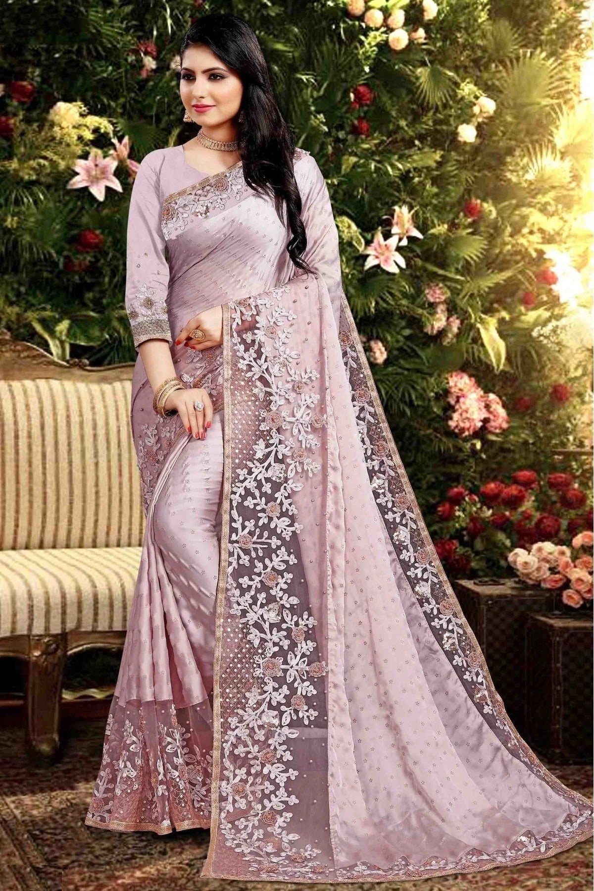 Lavender Colour Rangoli Silk Designer Saree SD1120027