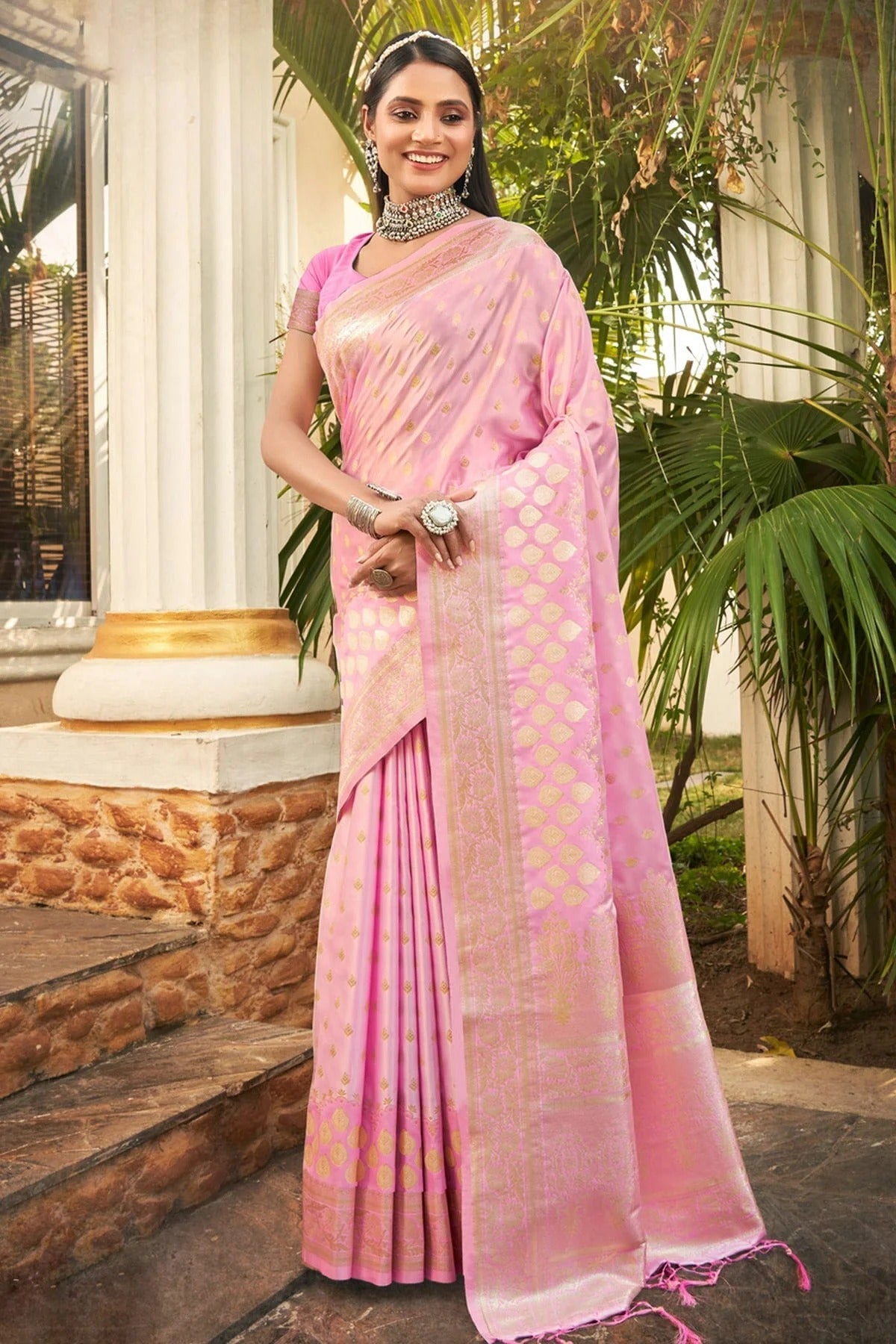 Lavender Colour Woven Work Silk Saree SD1101733