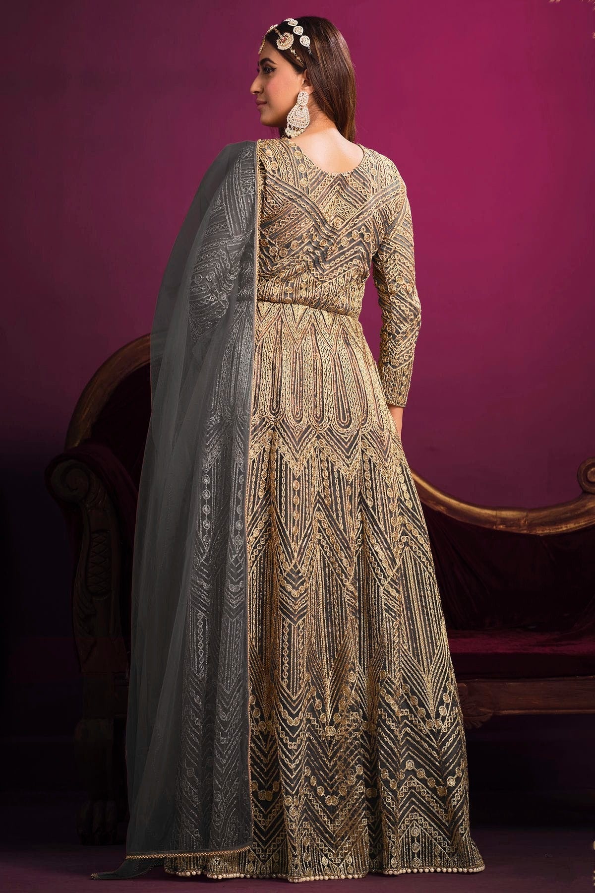 Light Blue Colour Semi Stitched Net Pant Style Suit SM1050403 A