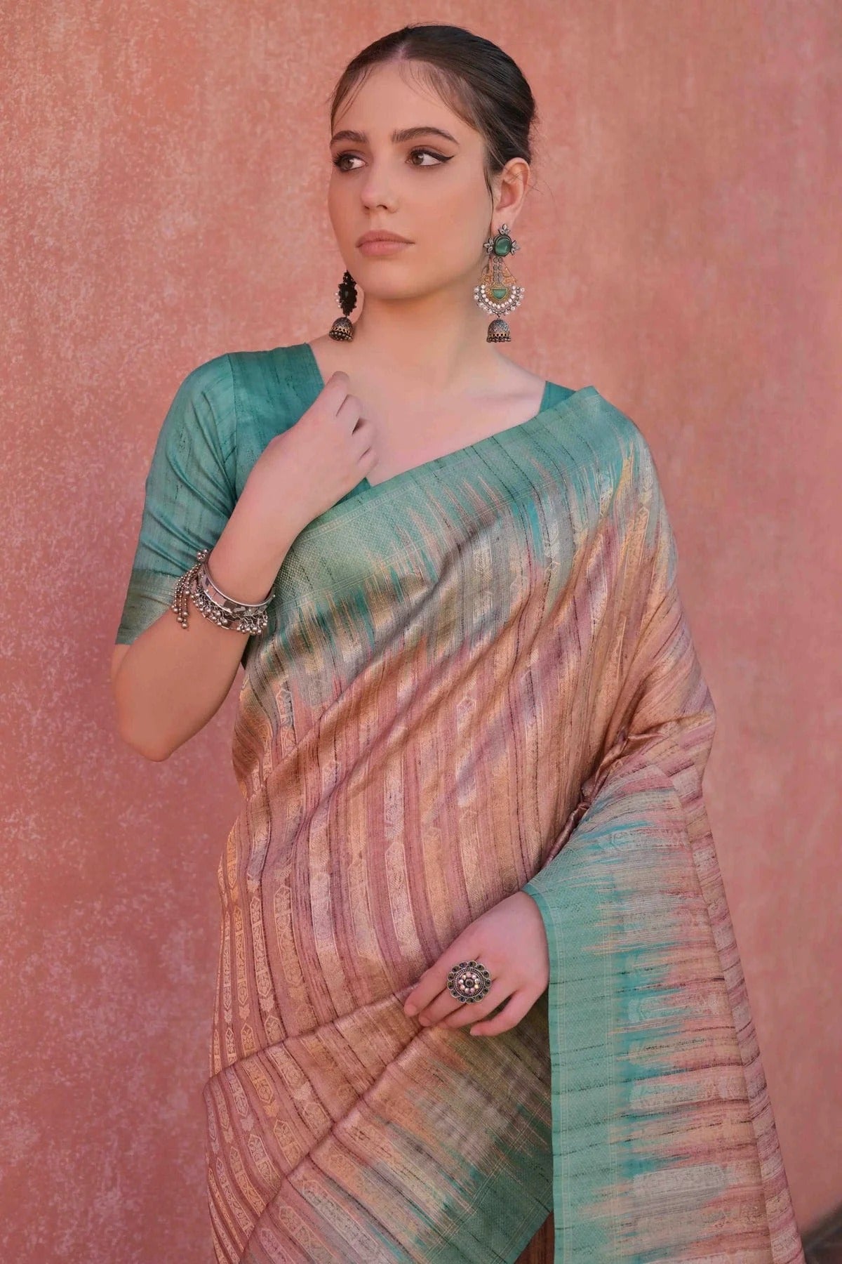 Light Brown Colour Tussar Silk Traditional Saree SD1260076 B