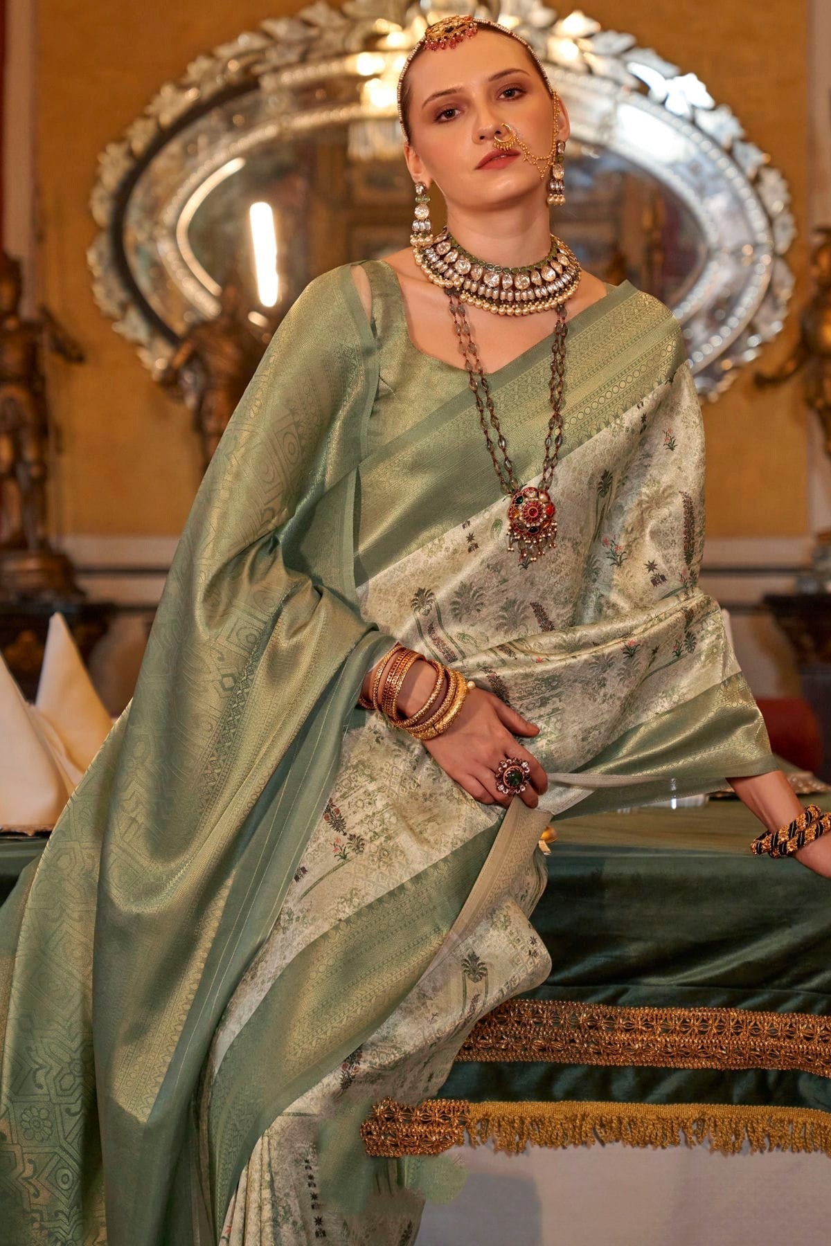 Light Green Colour Tusser Silk Traditional Saree SD1290188 A