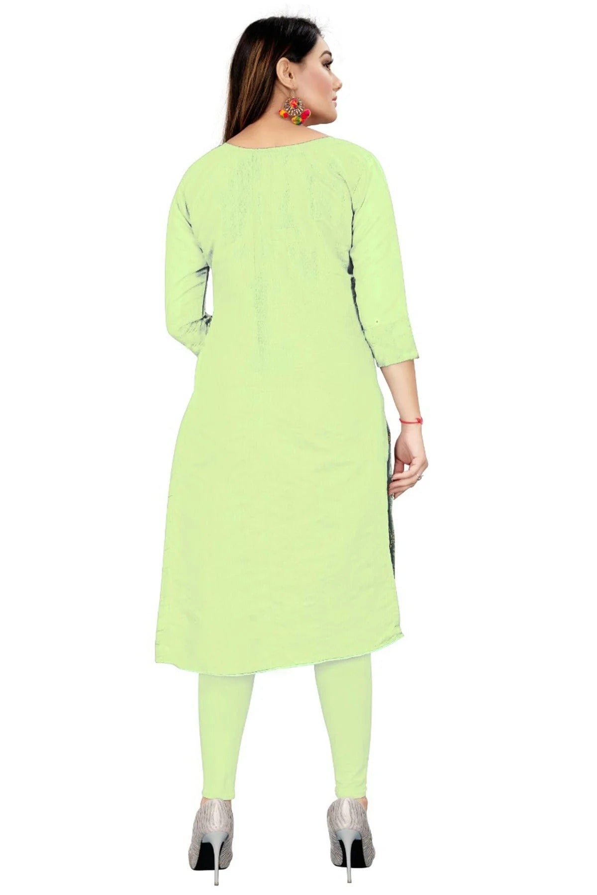 Light Green Colour Unstitched Chanderi Straight Suit US1160732 A