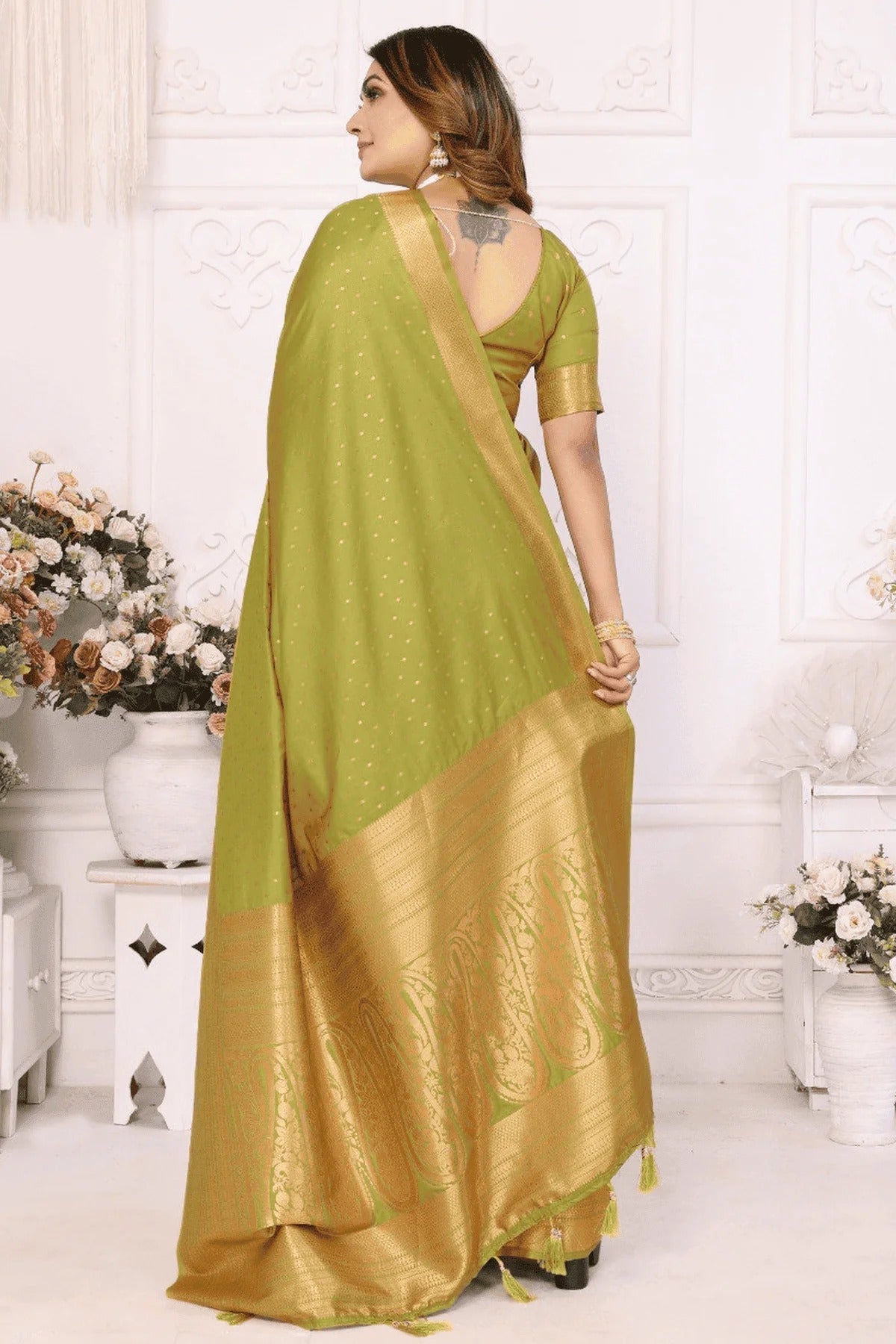 Light Green Colour Woven Work Soft Silk Traditional Saree SD1250279 B