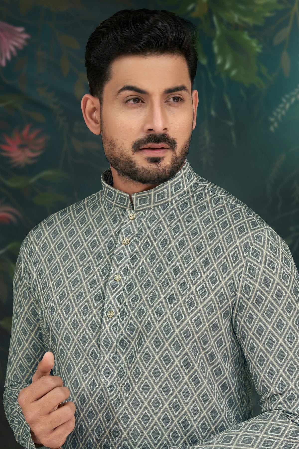 Light Grey Colour Rayon Kurta Pajama KP1040492 A