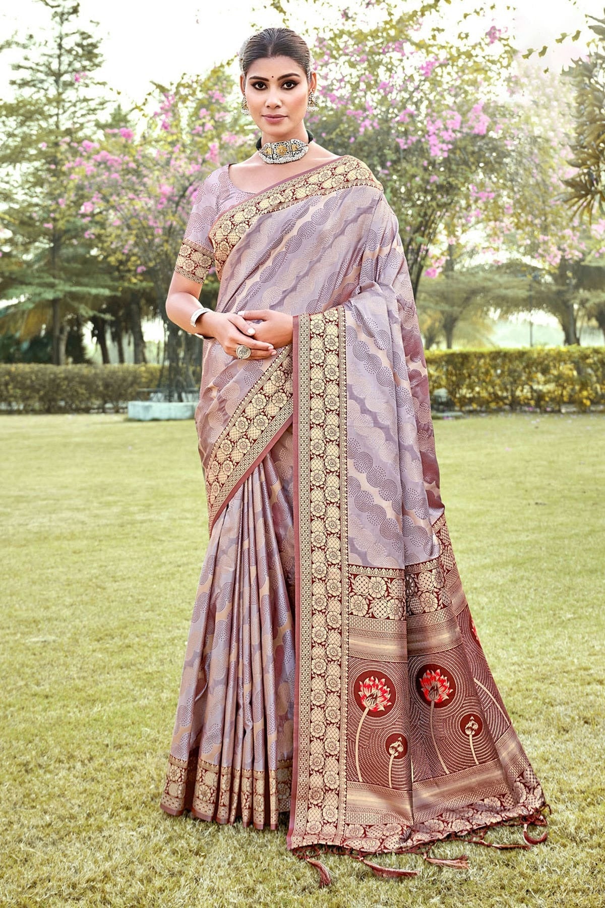 Light Purple Colour Woven Work Silk Saree SD1101695