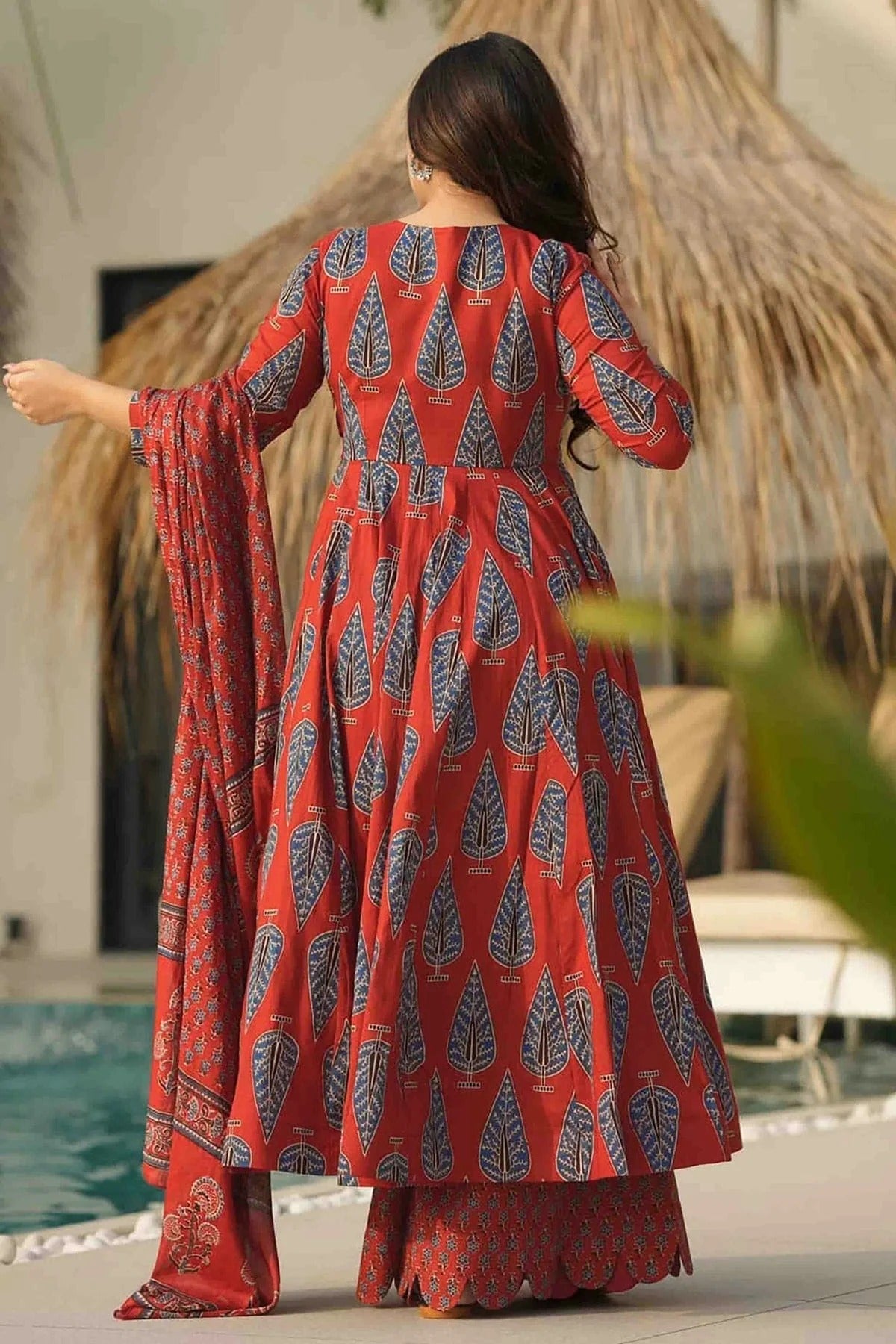 Light Red Colour Muslin Stitched Suit SS1113318 A