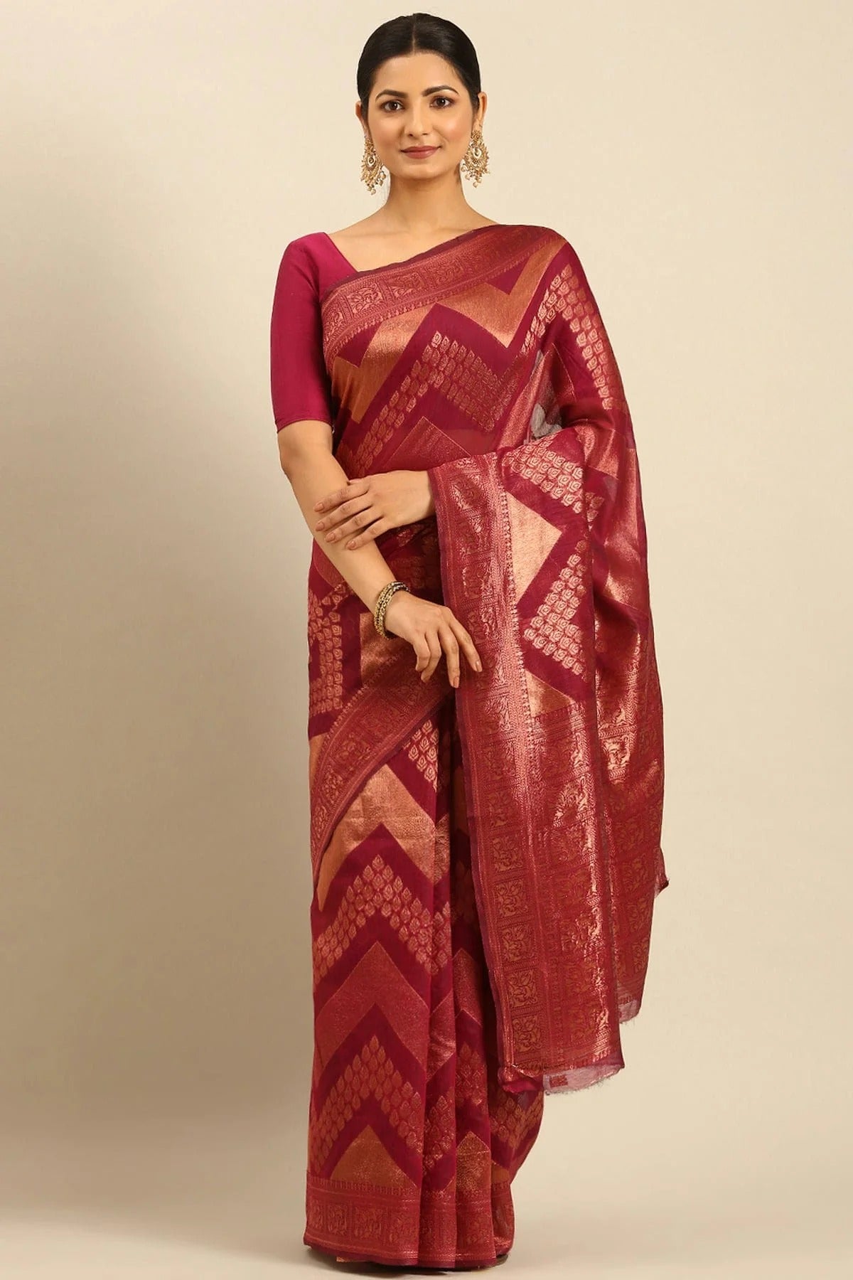 Magenta Colour Cotton Traditional Saree SD1102517