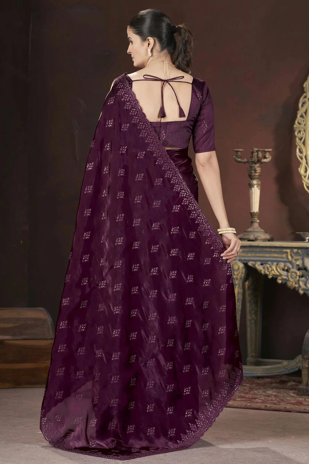 Magenta Colour Jimmy Choo Designer Saree SD1112583 A