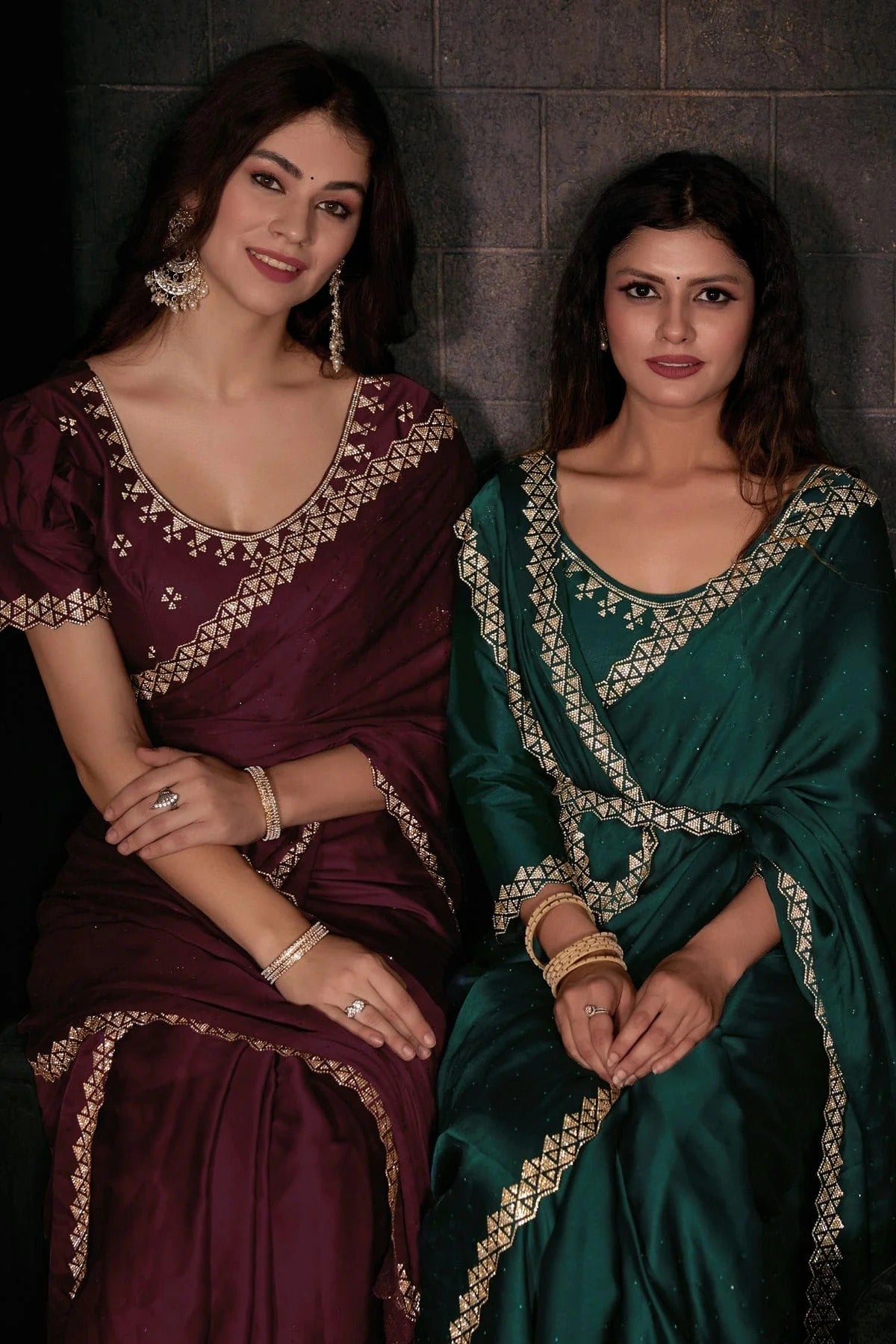 Magenta Colour Pure Satin Designer Saree LC1121766 A