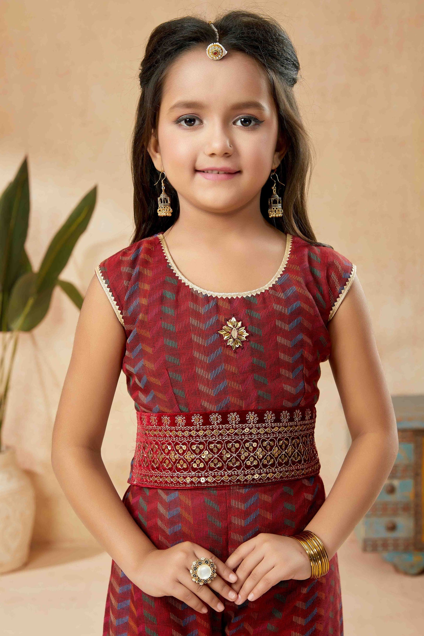 Maroon Colour Handloom Silk Sharara Suit GW1070752 B